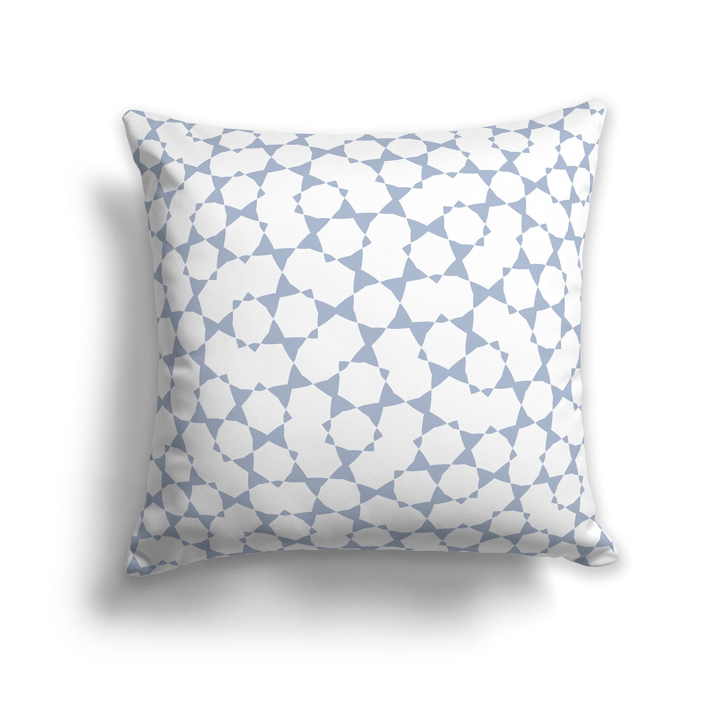 16x16 inch Throw Pillow with Blue-grey Pattern on White