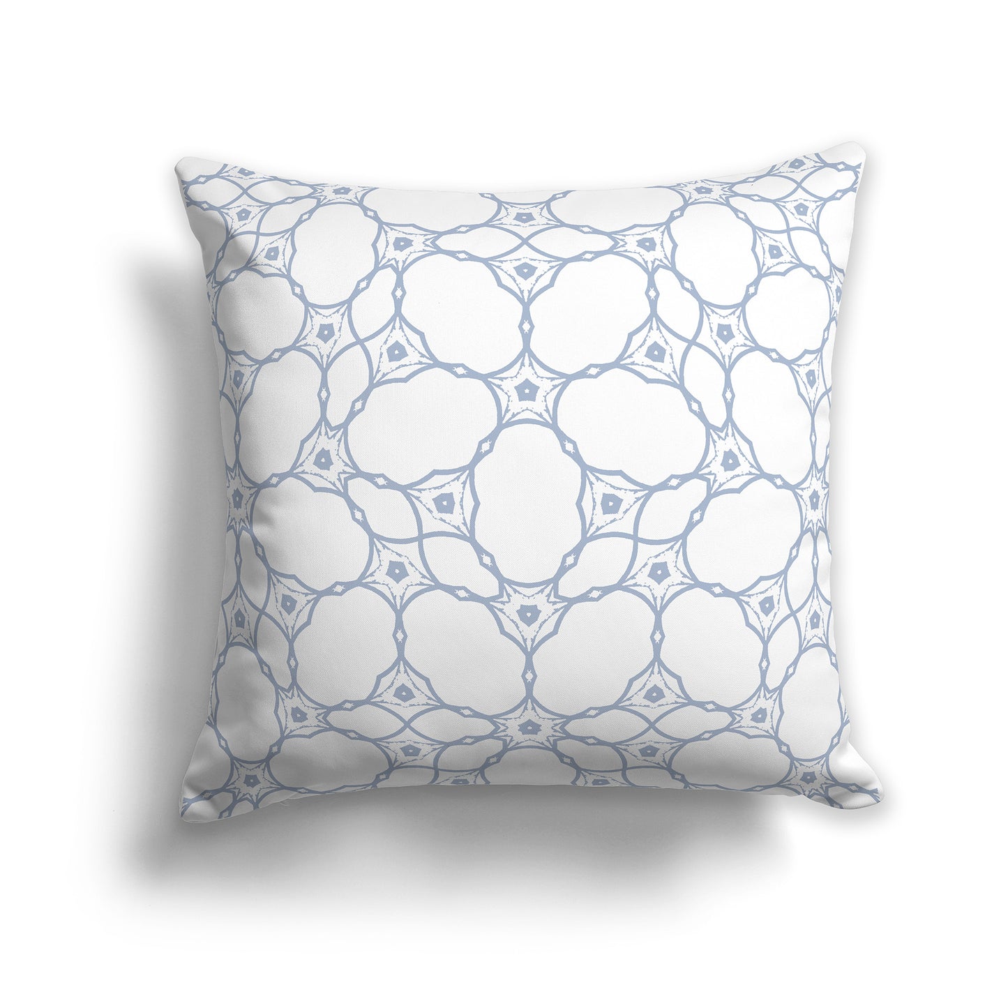 16x16 inch Throw Pillow with Blue-grey Pattern on White