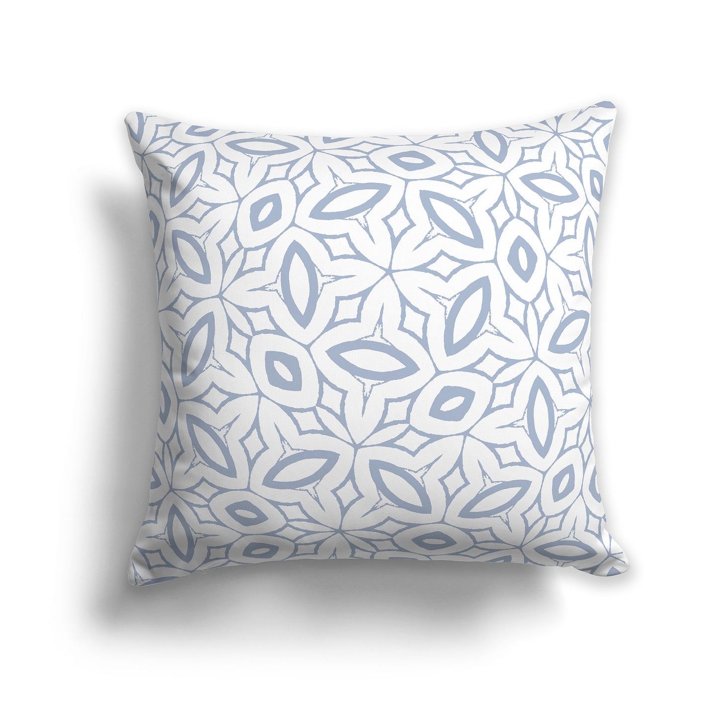 14x14 inch Throw Pillow with Blue-grey Pattern on White