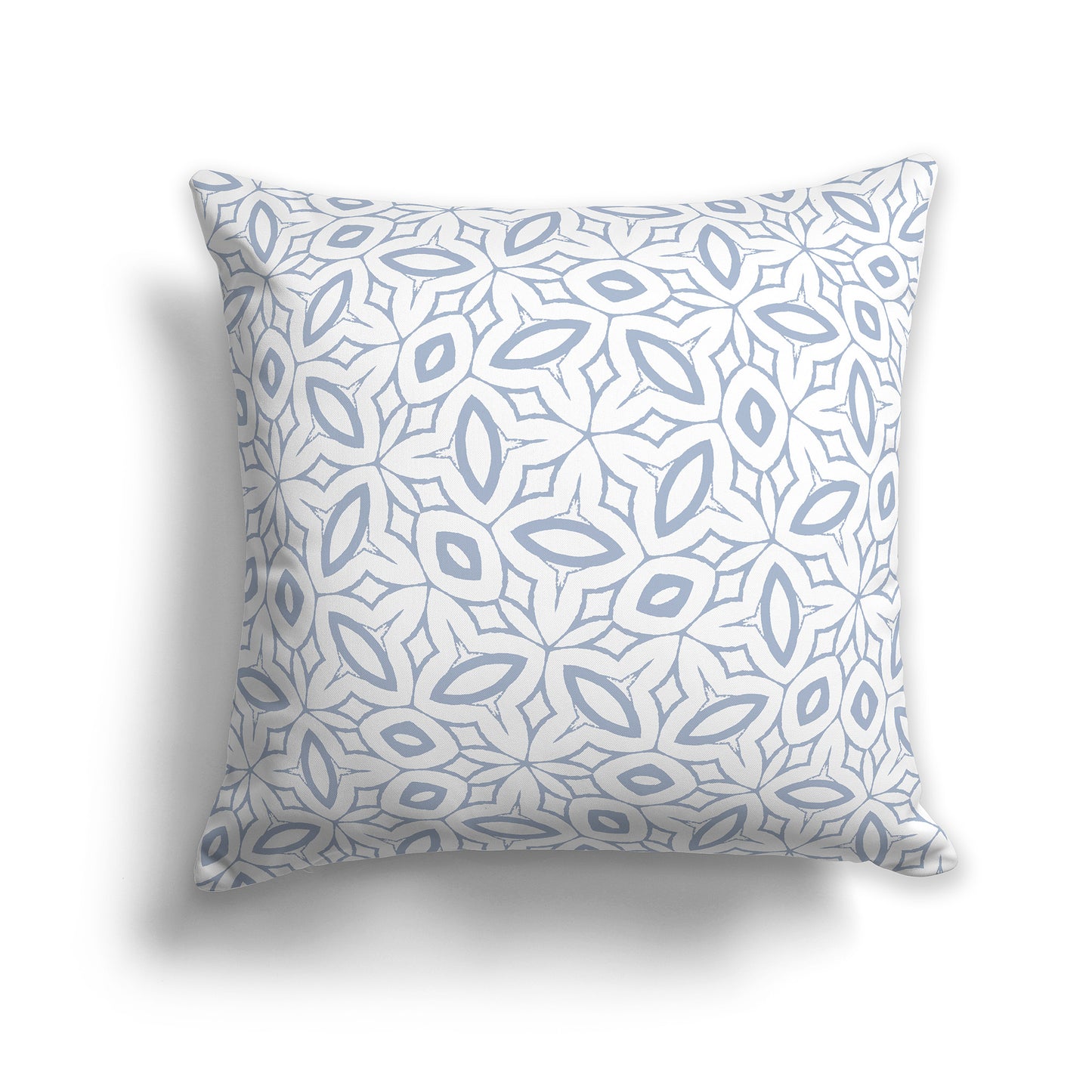 18x18 inch Throw Pillow with Blue-grey Pattern on White