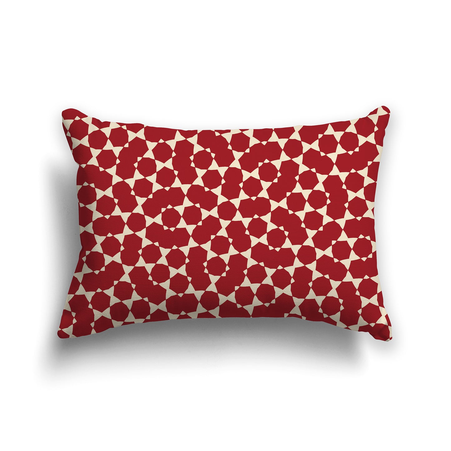 20x14 inch Throw Pillow with Beige Pattern on Red