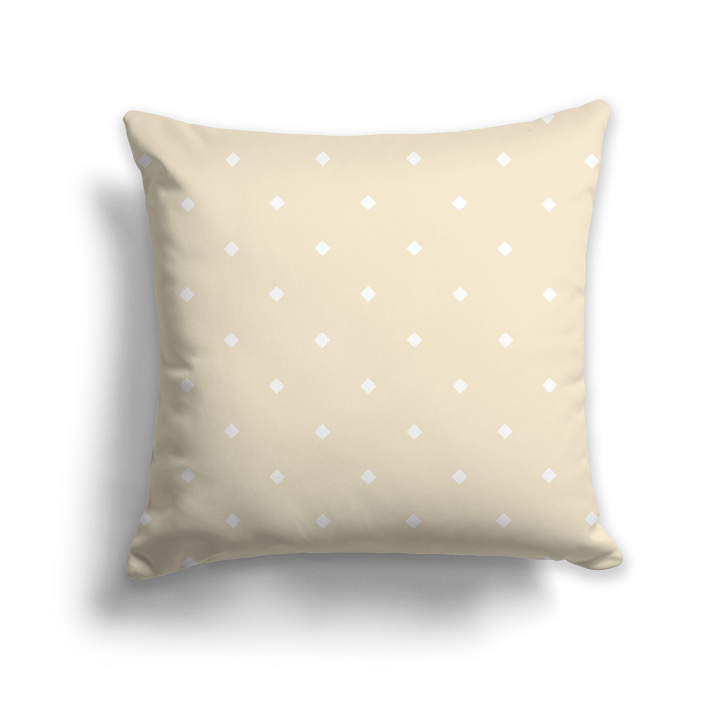 16x16 inch Throw Pillow with White Diamond Pattern on Beige