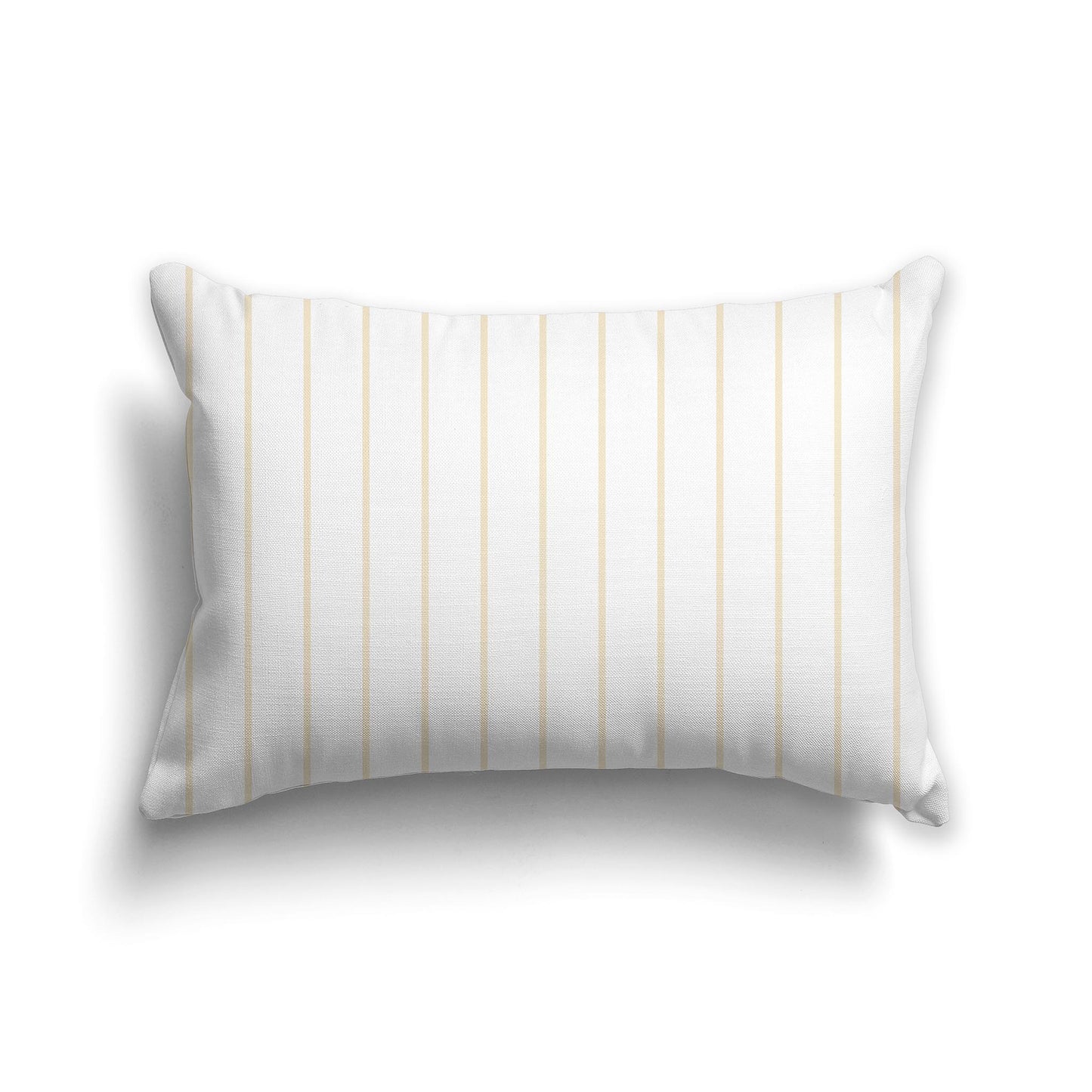 20x14 inch Throw Pillow with Fine Beige Vertical Stripes on White