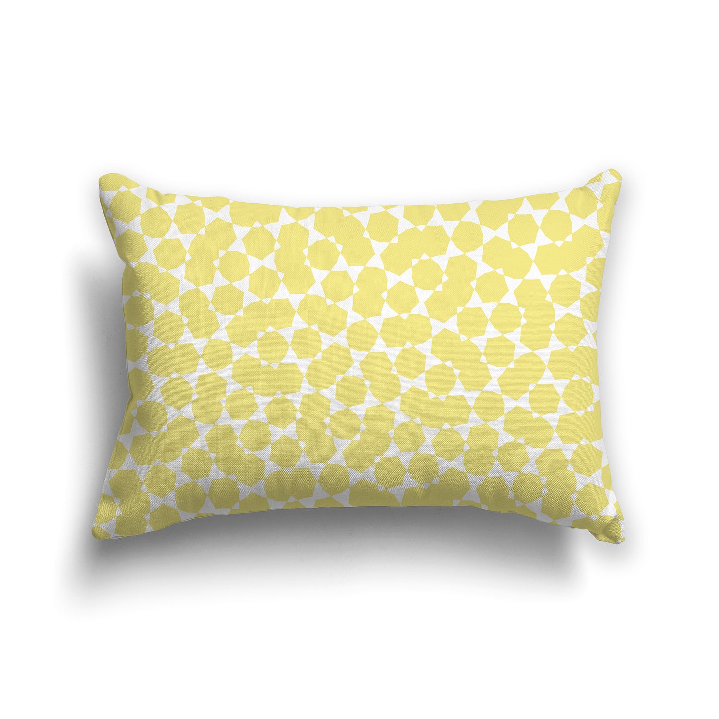 20x14 inch Throw Pillow with White Pattern on Yellow