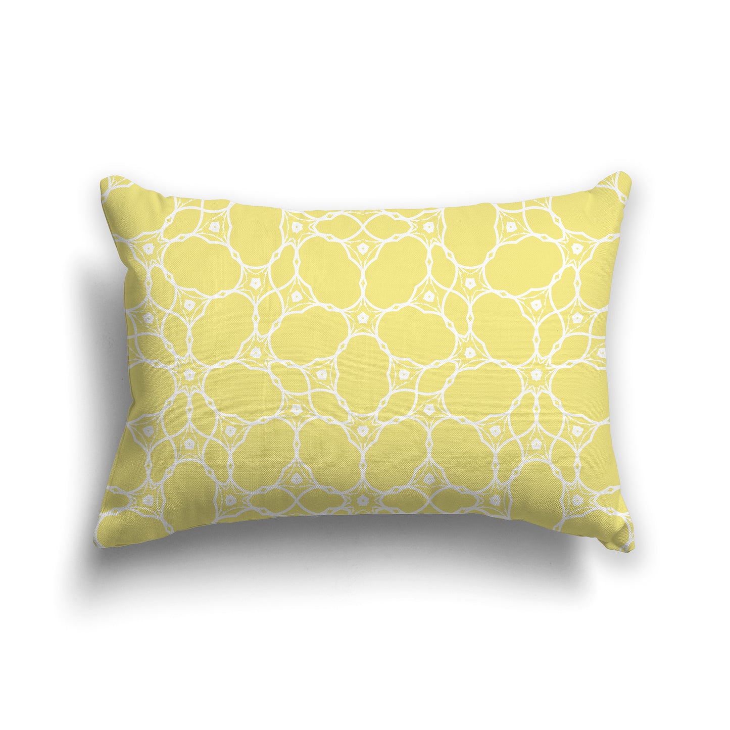 20x14 inch Throw Pillow with White Pattern on Yellow