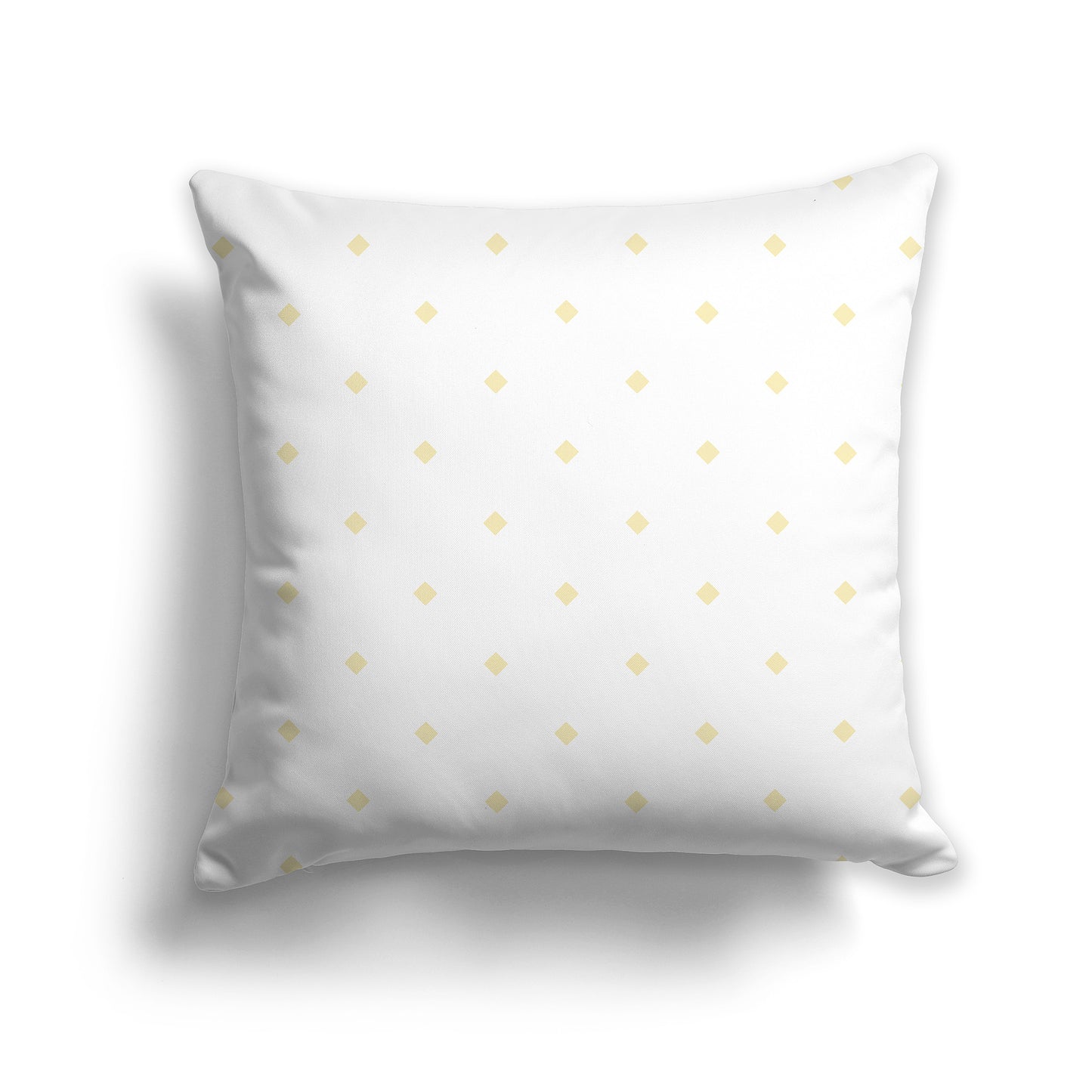 16x16 inch Throw Pillow with Pale Yellow Diamond Pattern on White