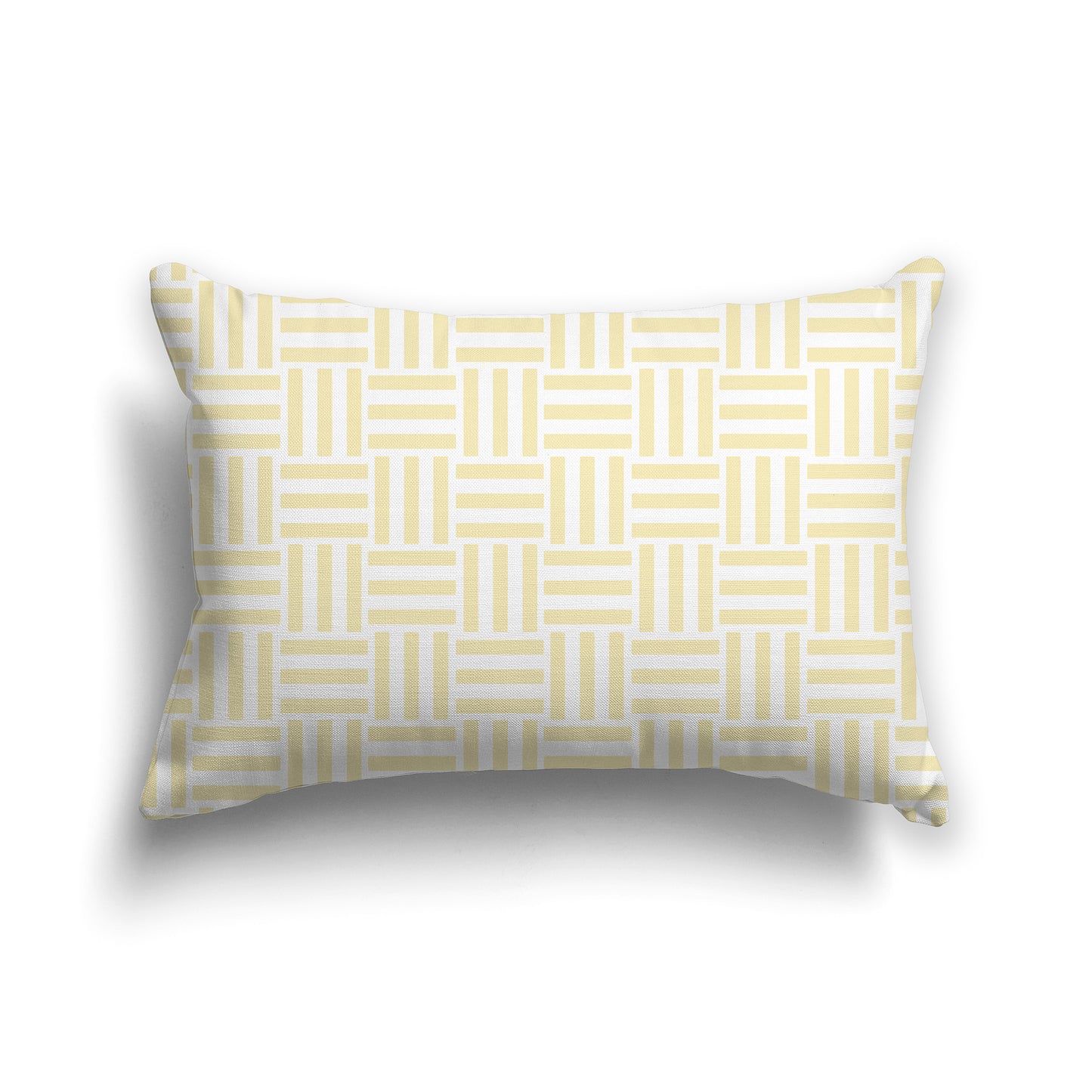 20x14 inch Throw Pillow with Pale Yellow Pattern on White