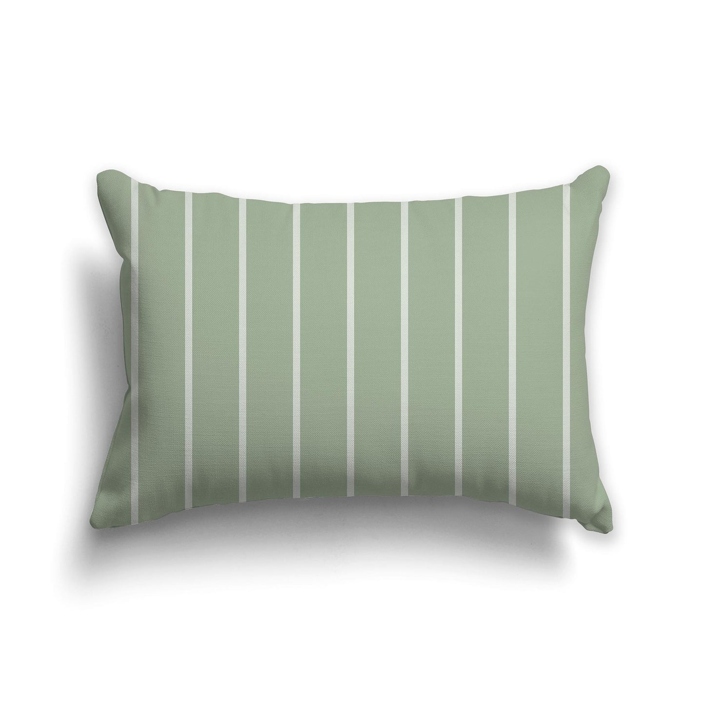 Lumbar Throw Pillow with Two-tone Green Stripe Pattern