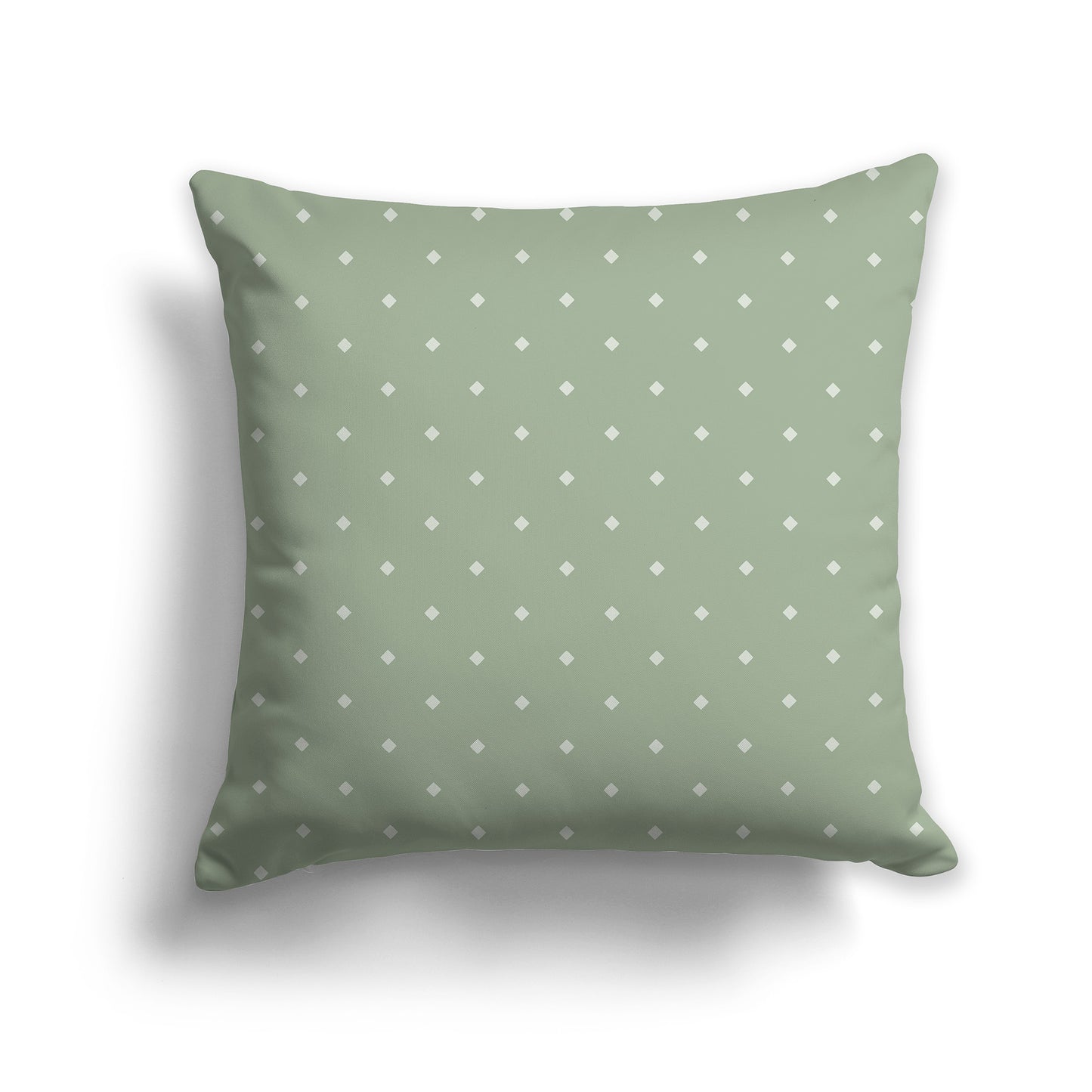 Green Throw Pillow with Pale Green Diamond Pattern on Front | Faux Suede | 26 x 26 inches