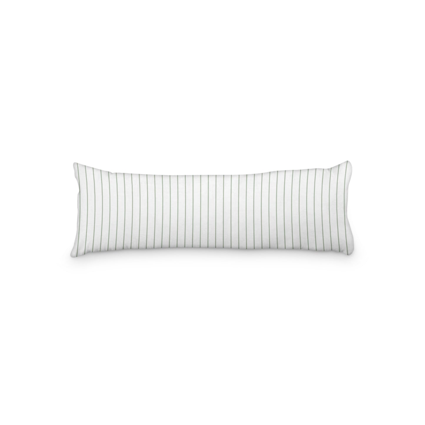 White Microfiber Body Pillow with Fine Green Stripes, MFBP-1052-151, 20 x 54 inches