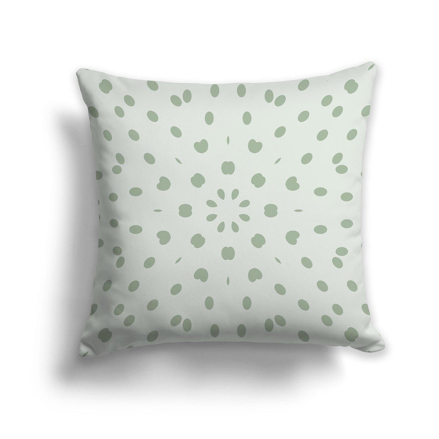 Square Throw Pillow with Two-tone Green Radiating Oval Burst Pattern