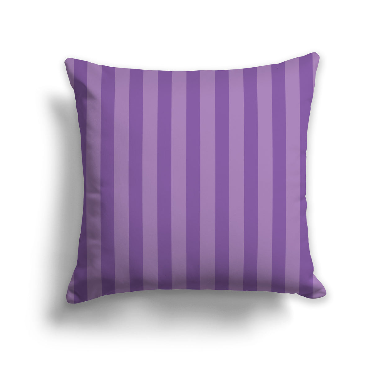 Throw Pillow with Two-tone Purple Bars , Solid Medium Purple Back | Faux Suede | 26 x 26 inches