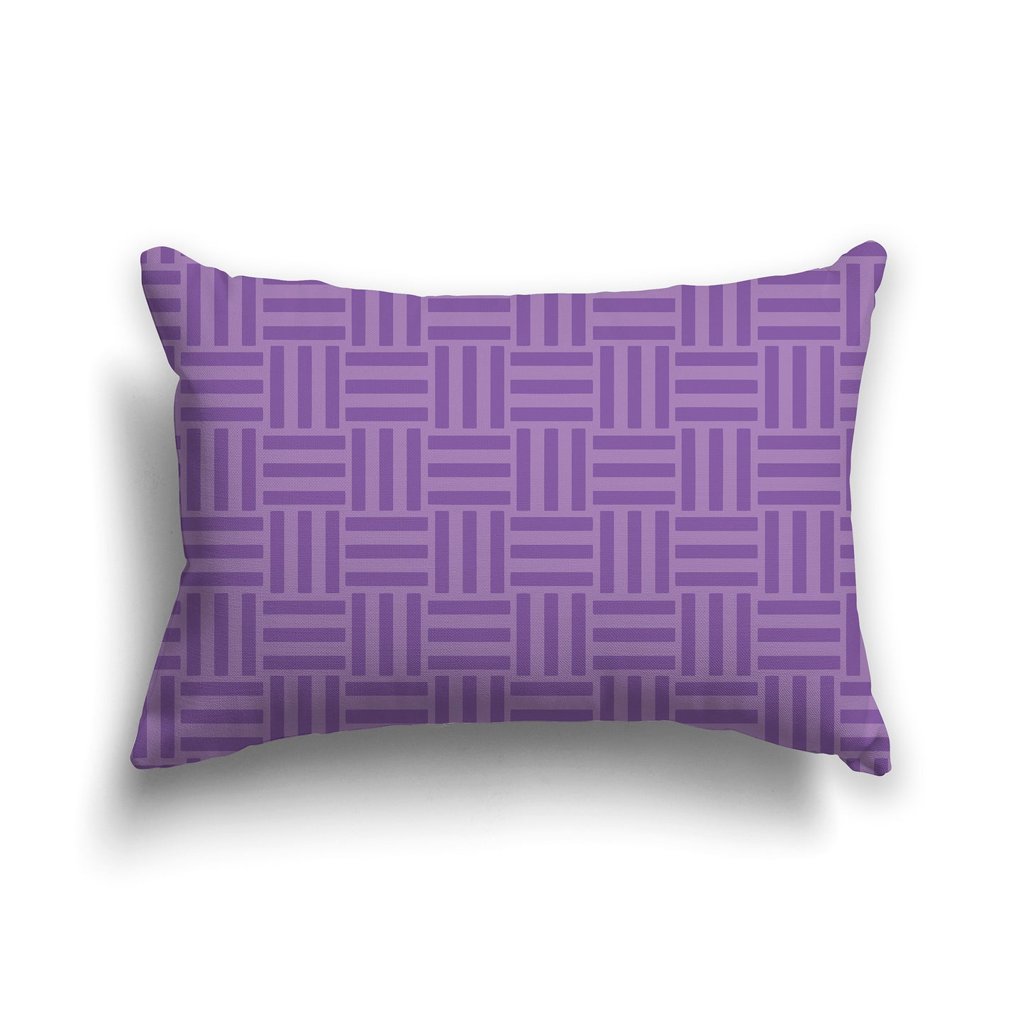 20x14 inch Lumbar Throw Pillow with Two-tone Purple Basket Weave Pattern