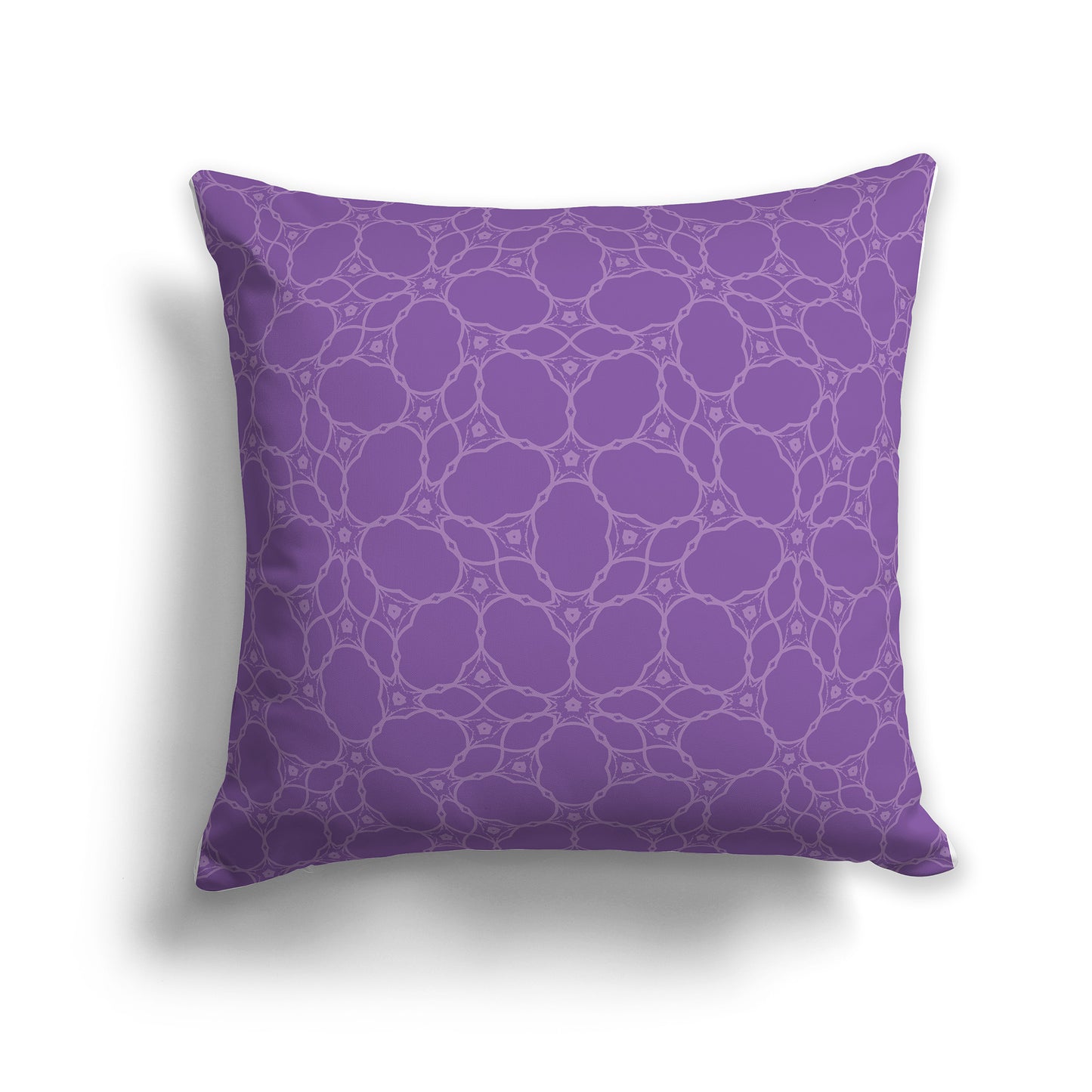 26 inch Throw Pillow with Two-tone Purple Web Lace Pattern