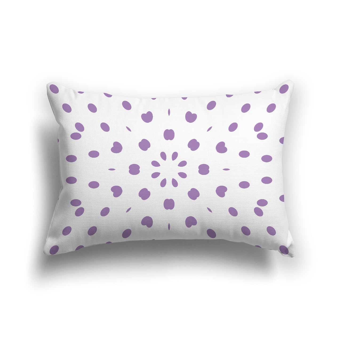 Lumbar Throw Pillow with Purple and White Radiating Oval Burst Pattern
