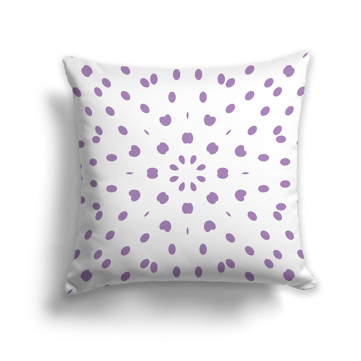 Square Throw Pillow with Purple and White Radiating Oval Burst Pattern