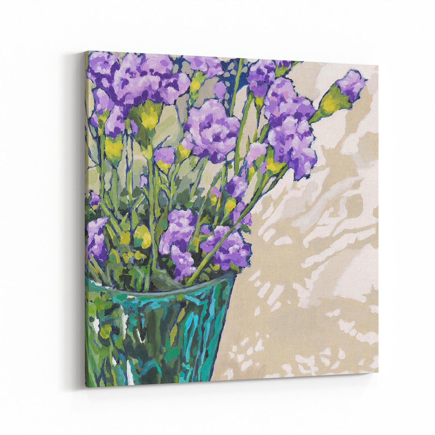 Slim Canvas Fine Art Print - Mauve Carnations 1 - 6x6 inches