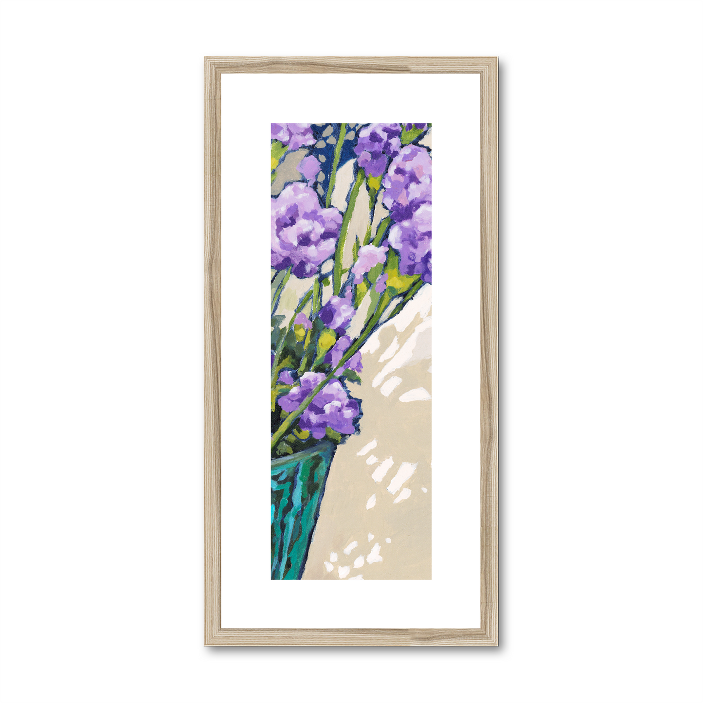 Framed Fine Art Print, White Mat - 12x24 inches | Mauve Carnations, FPT-1070-1119-002