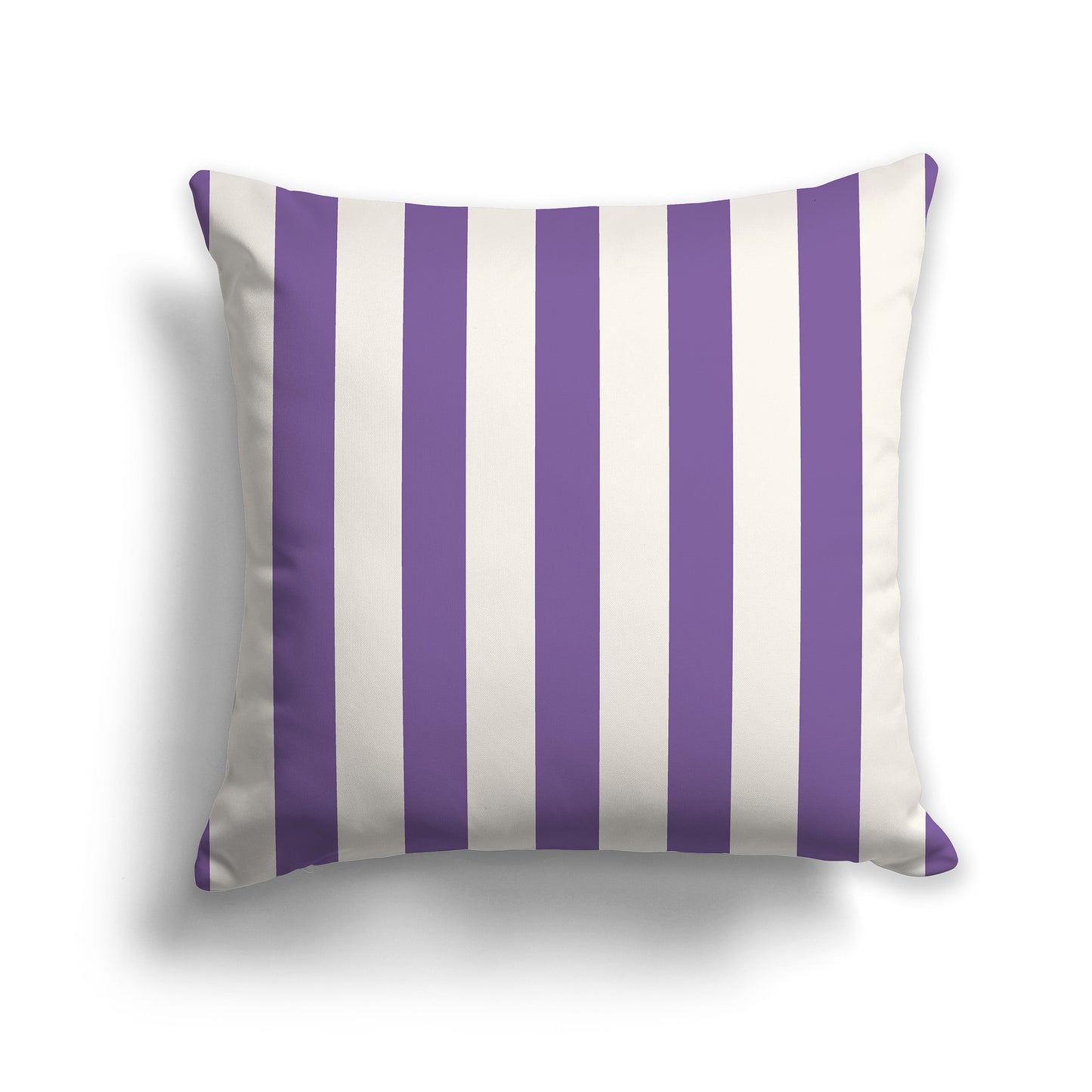 16 inch Throw Pillow with Purple and Beige Thick Vertical Bars