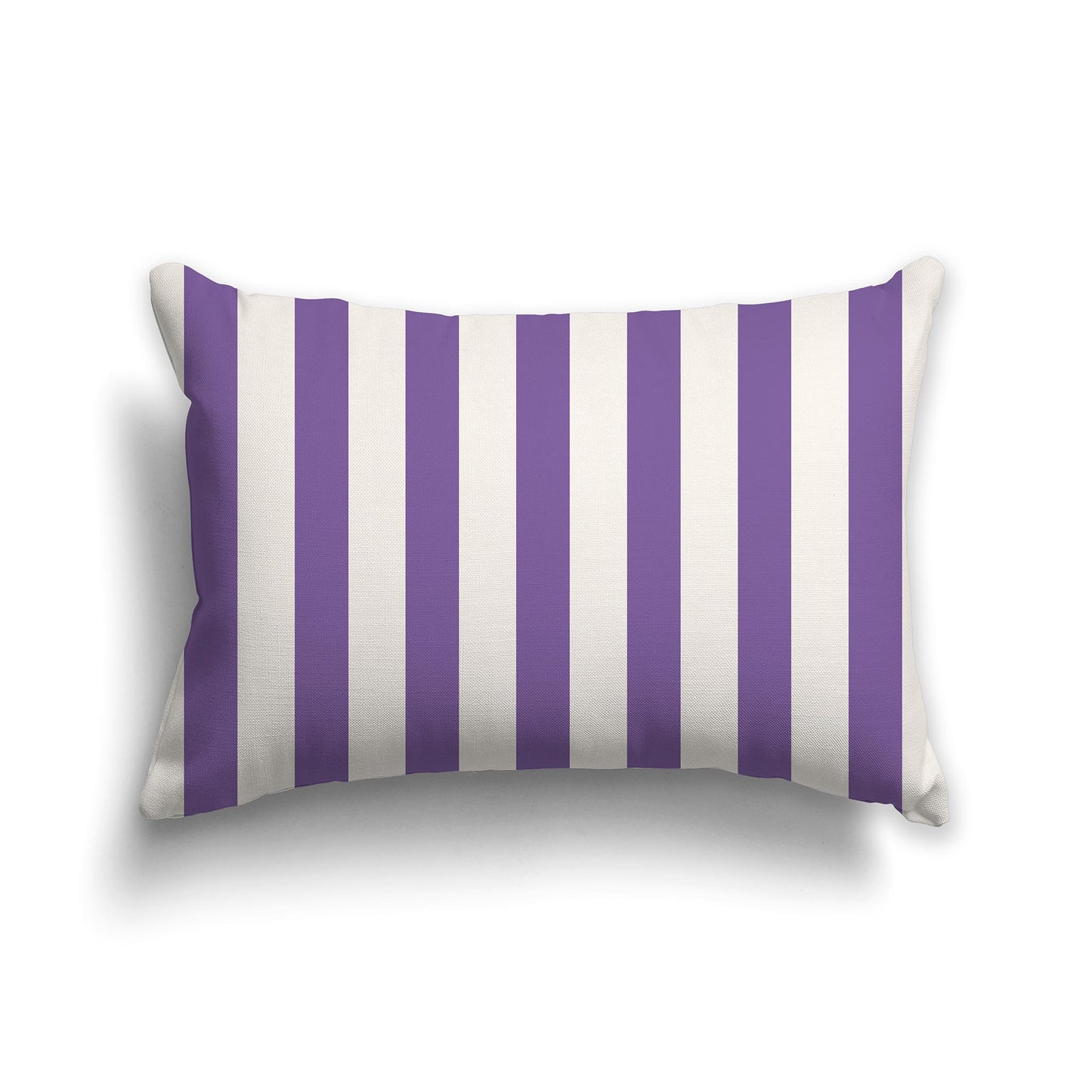 20x14 inch Lumbar Throw Pillow with Purple and Beige Thick Vertical Bars