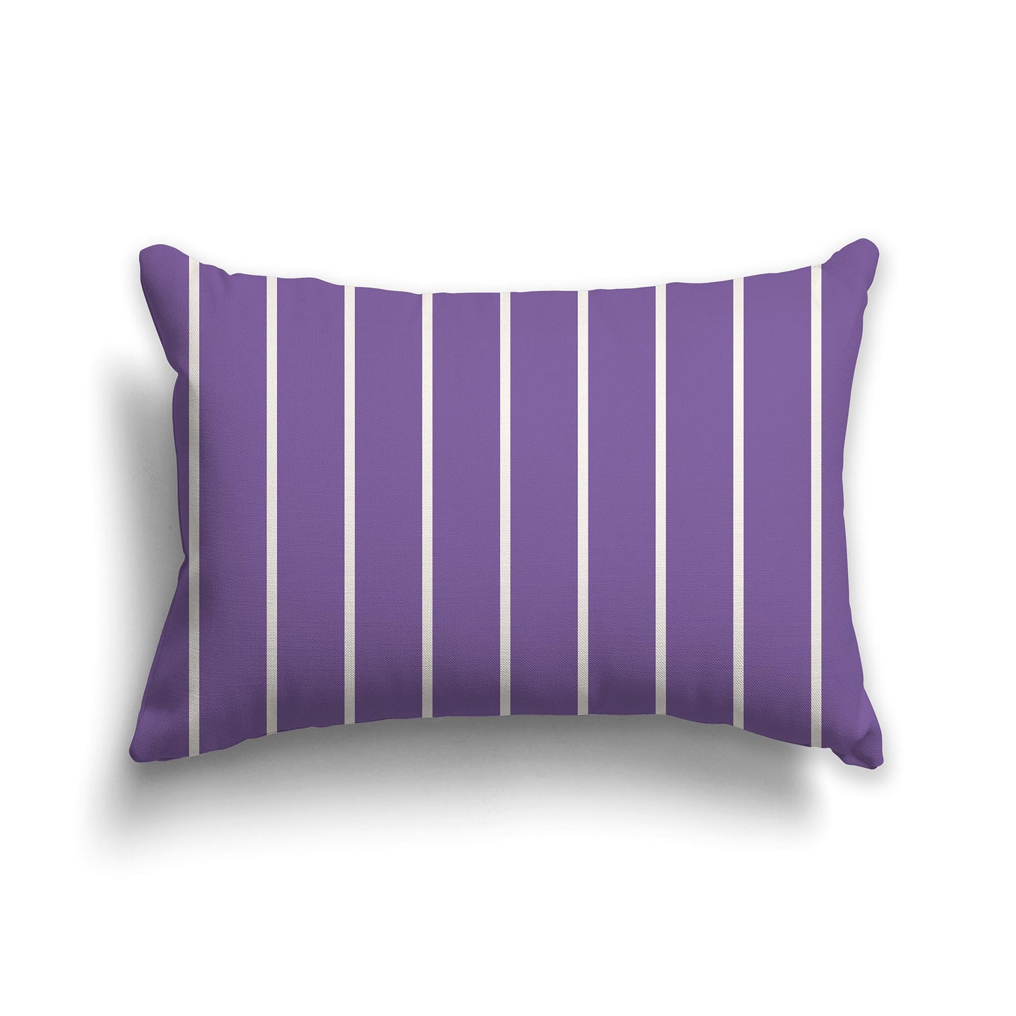 Lumbar Throw Pillow with Purple and Beige Stripe Pattern