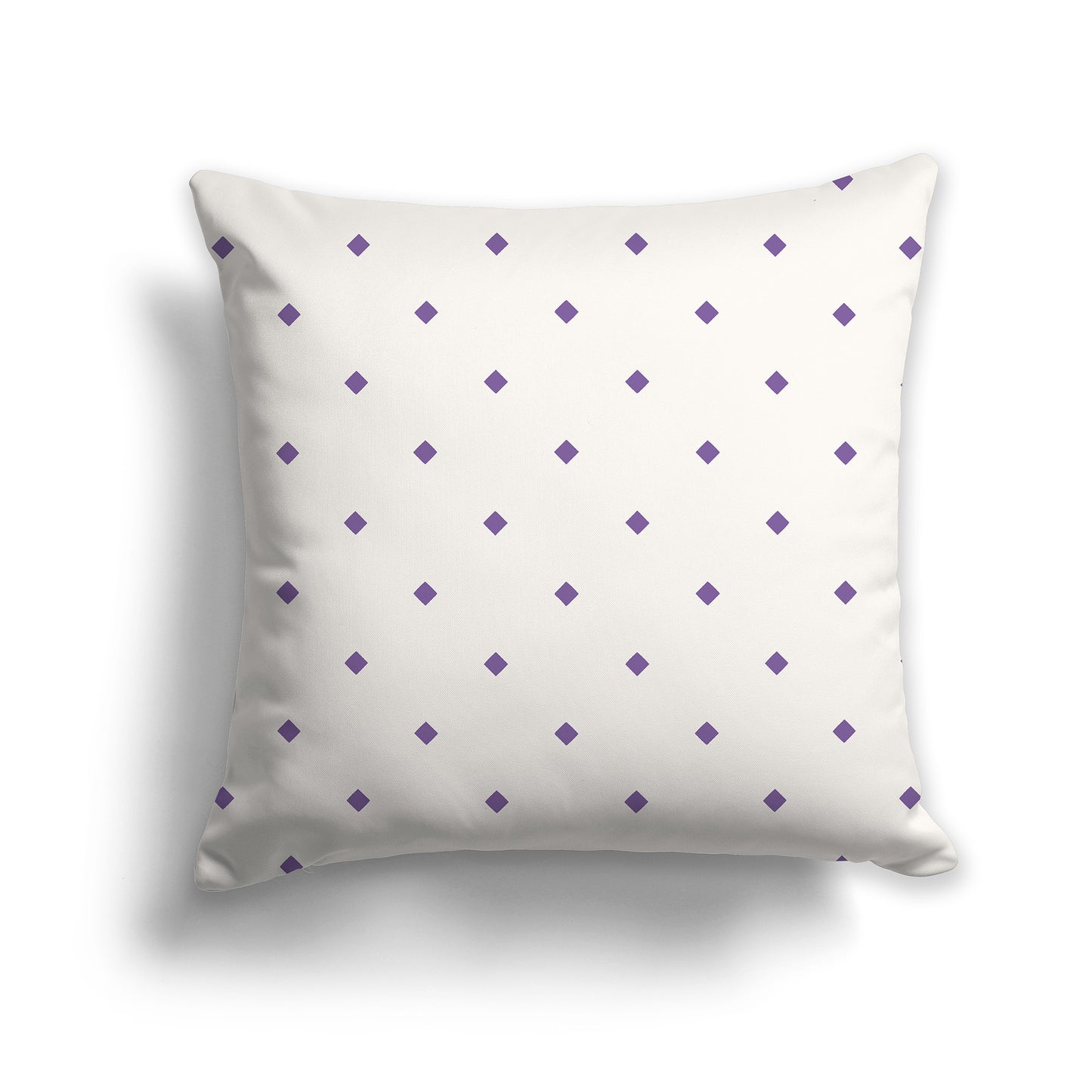 16 inch Throw Pillow with Large Purple and Beige Diamond Pattern