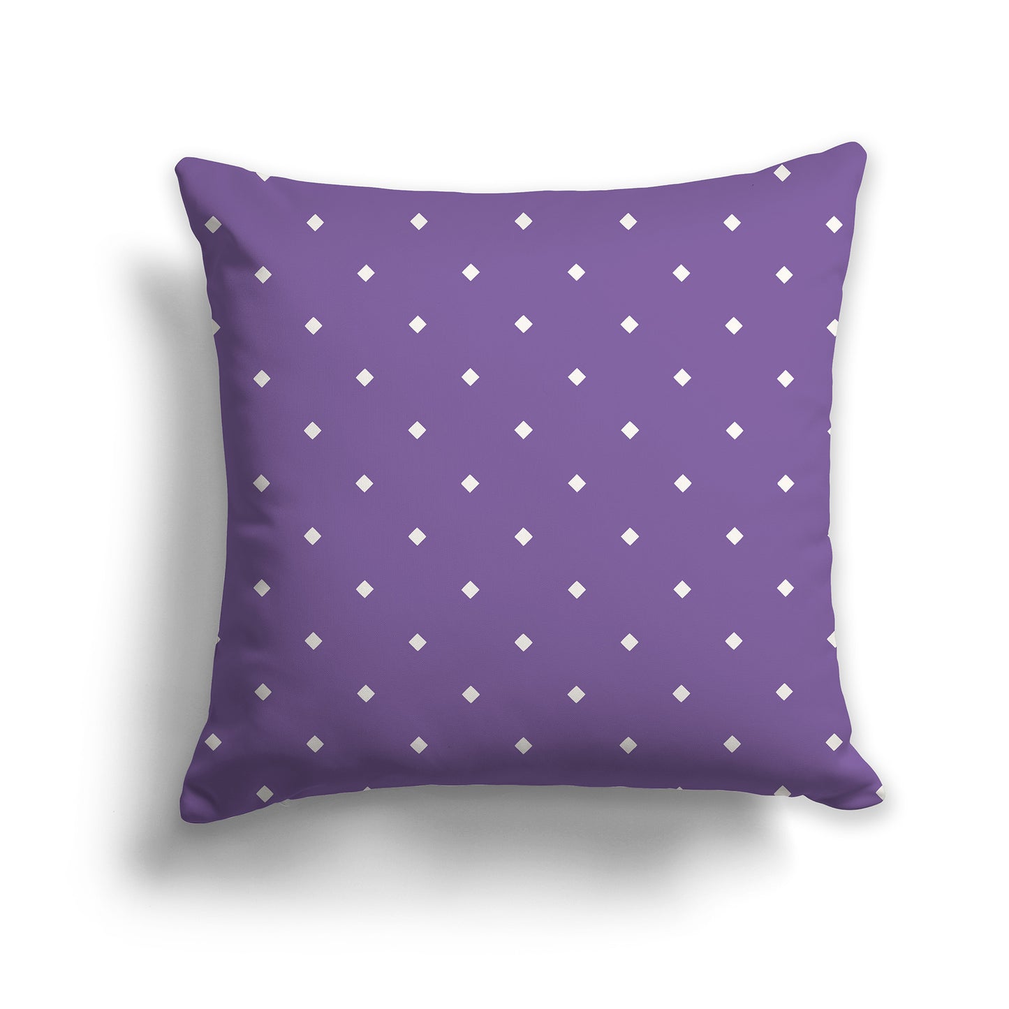 20 inch Throw Pillow with Large Purple and Beige Diamond Pattern