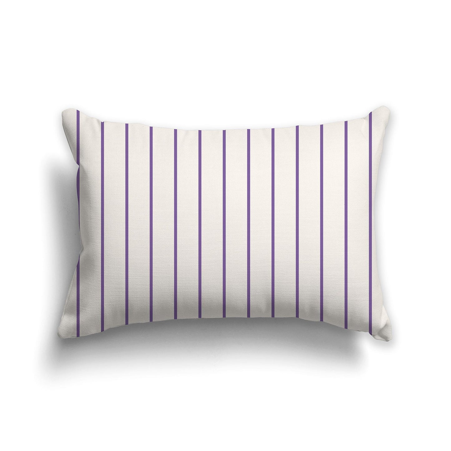 20x14 inch Lumbar Throw Pillow with Purple and Beige Thin Vertical Stripe Pattern