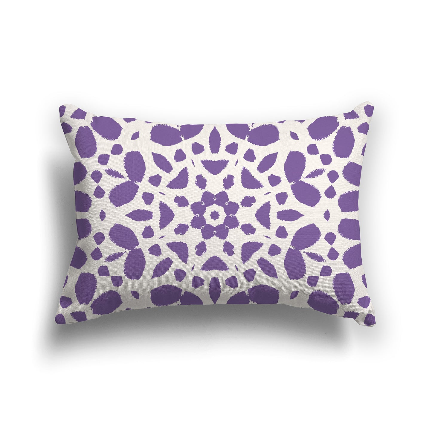 Lumbar Throw Pillow with Purple and Beige Large Circular Pattern