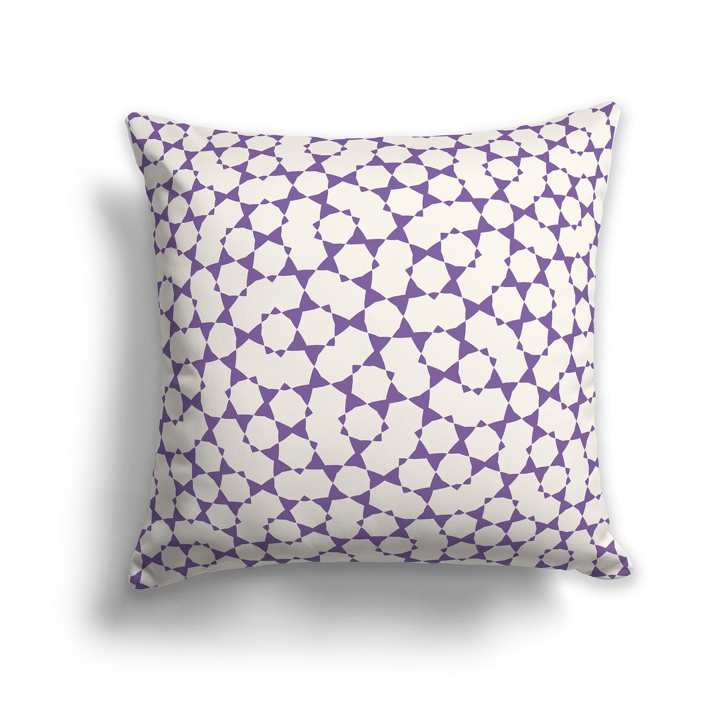 20 inch Throw Pillow with Purple and Beige Geometric Shapes Repeat Pattern
