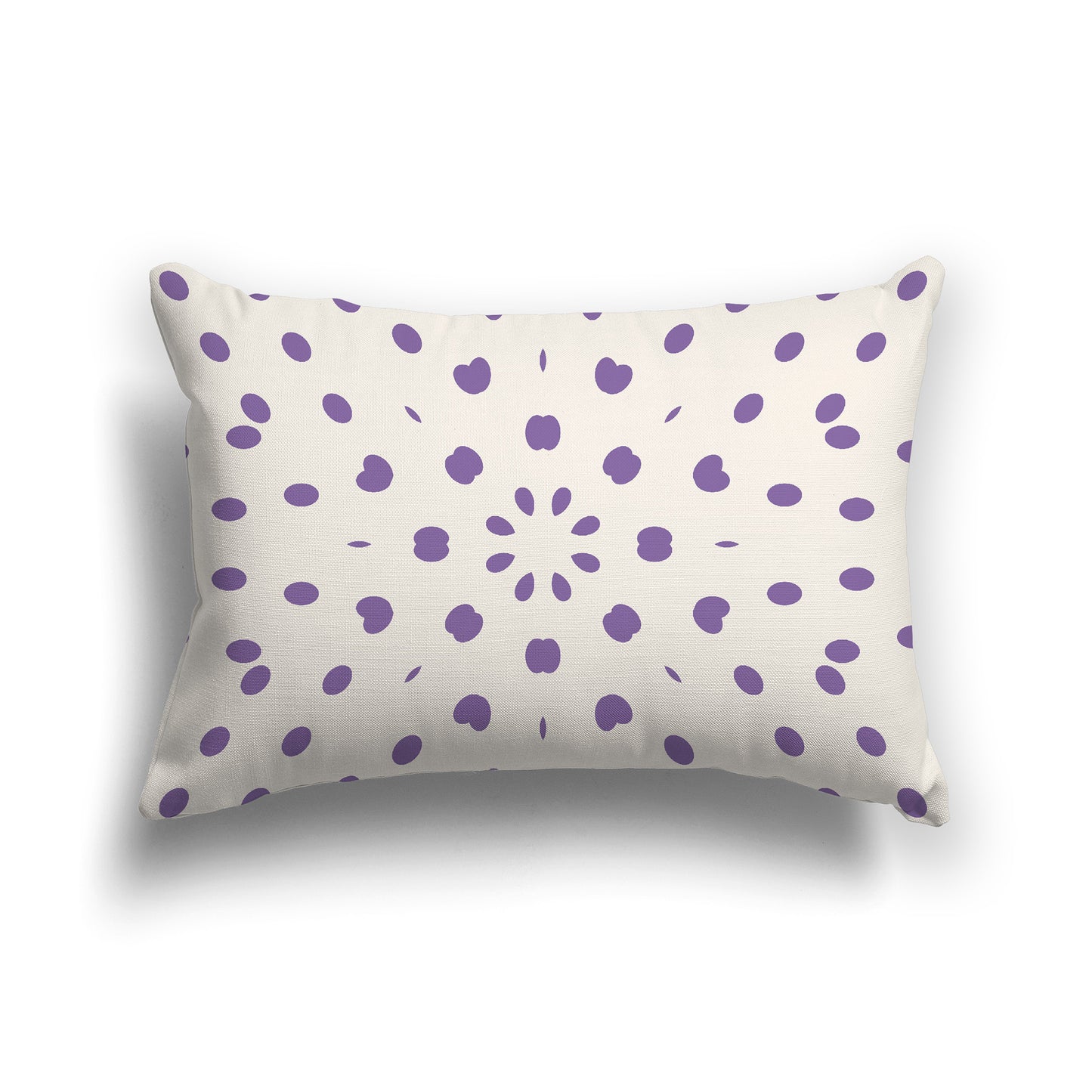 Lumbar Throw Pillow with Purple and Beige Radiating Oval Burst Pattern