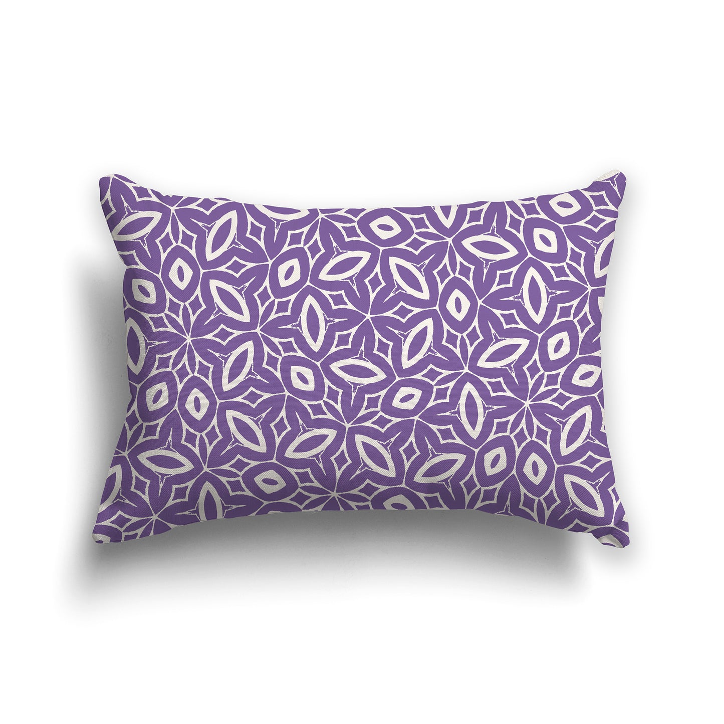 20x14 inch Lumbar Throw Pillow with Purple and Beige Geometric Repeat Pattern