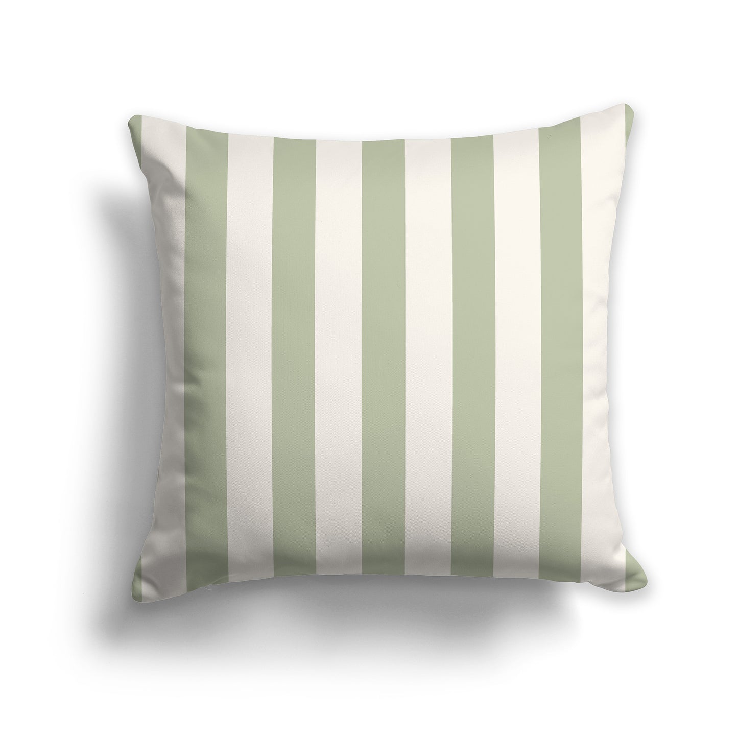 16 inch Throw Pillow with Green and Beige Thick Vertical Bars