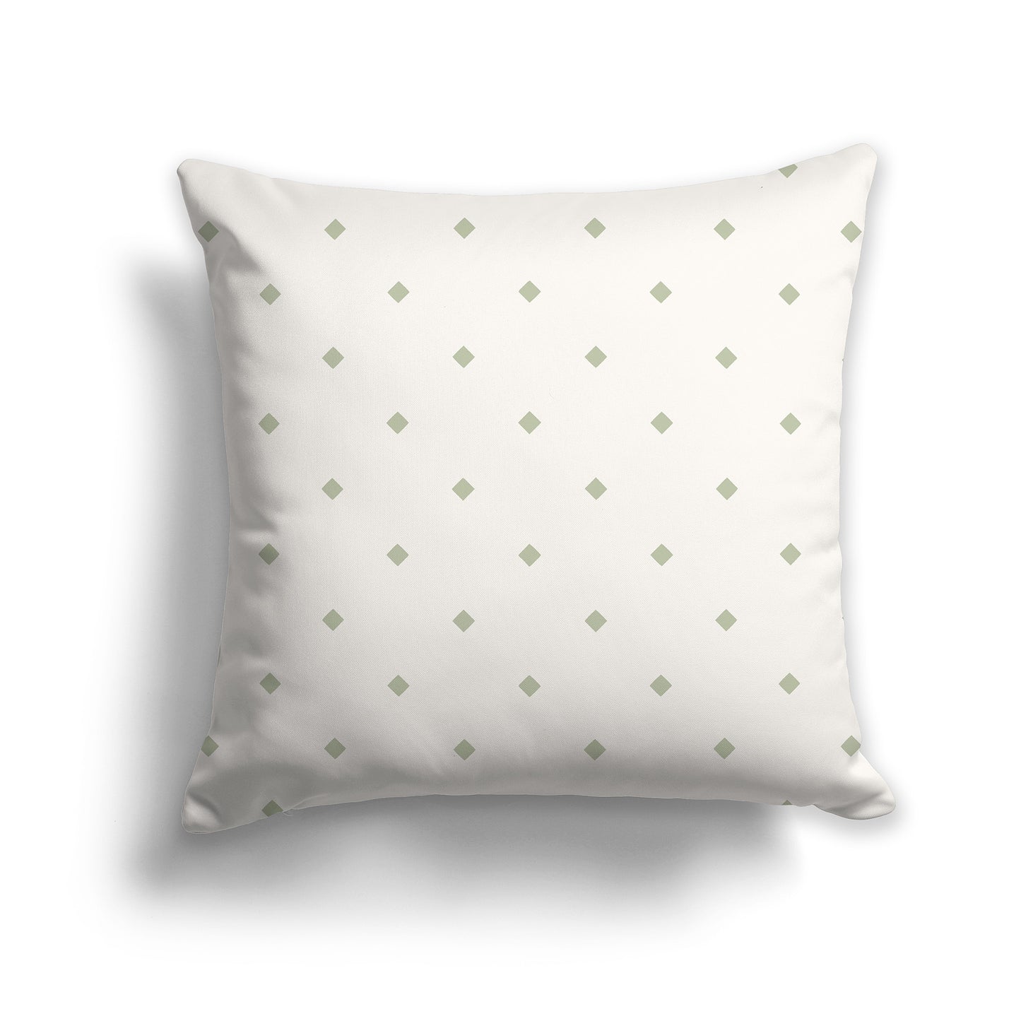 16 inch Throw Pillow with Large Green and Beige Diamond Pattern