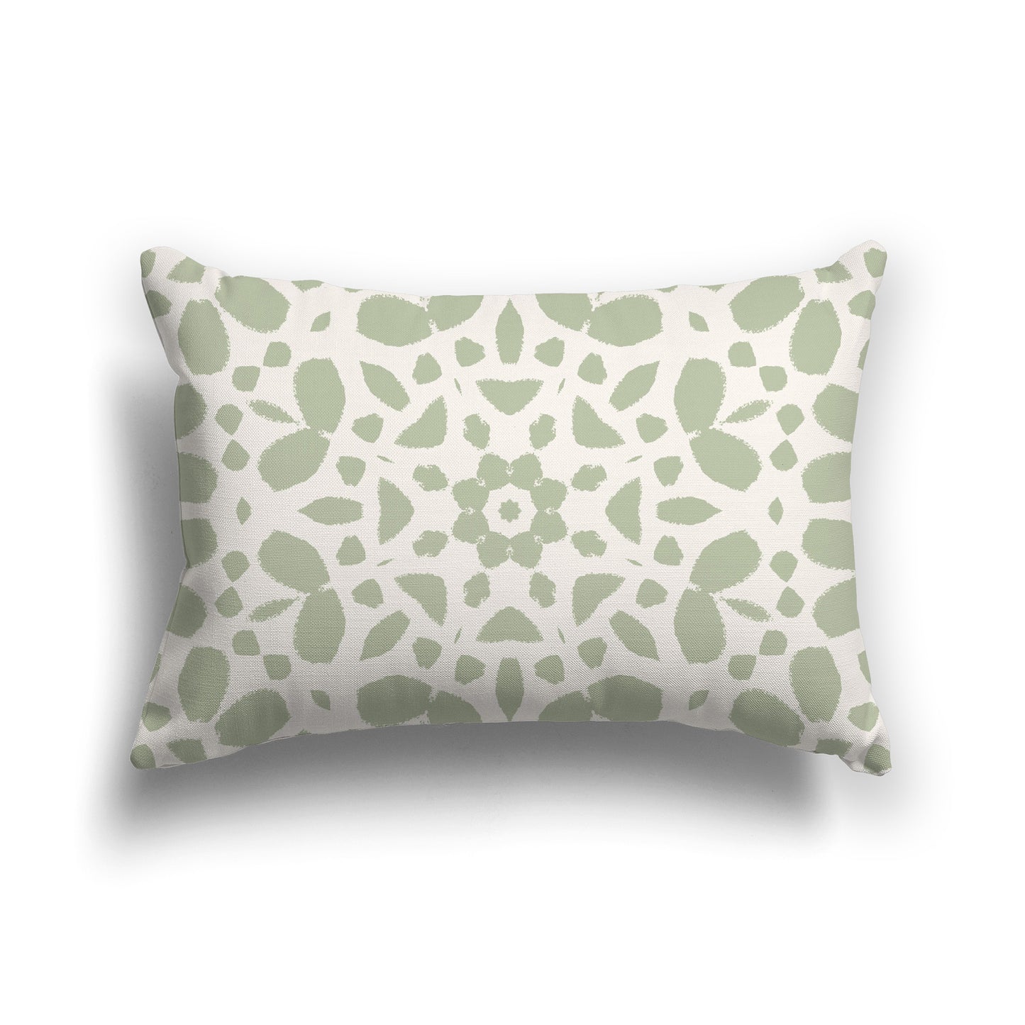 Lumbar Throw Pillow with Green and Beige Large Circular Pattern