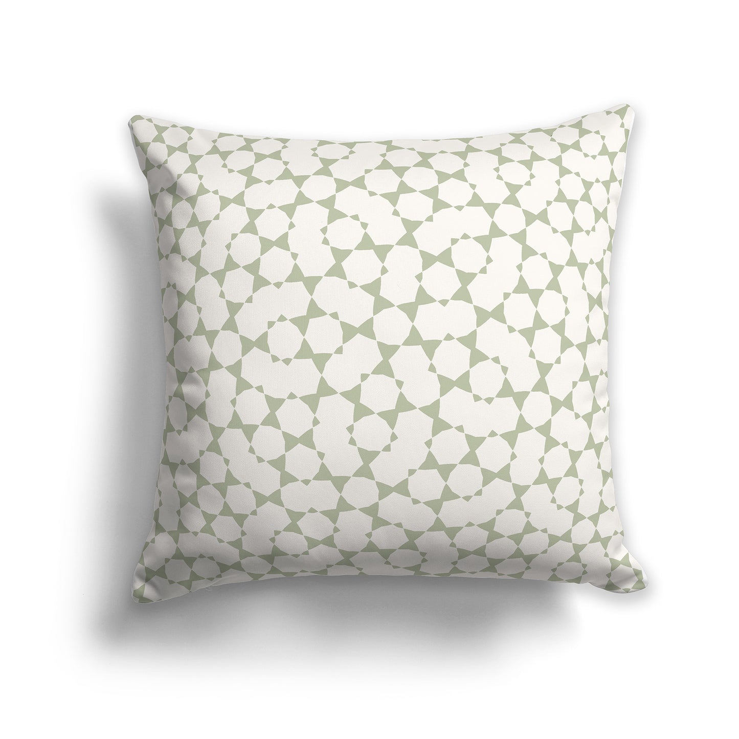 20 inch Throw Pillow with Green and Beige Geometric Shapes Repeat Pattern