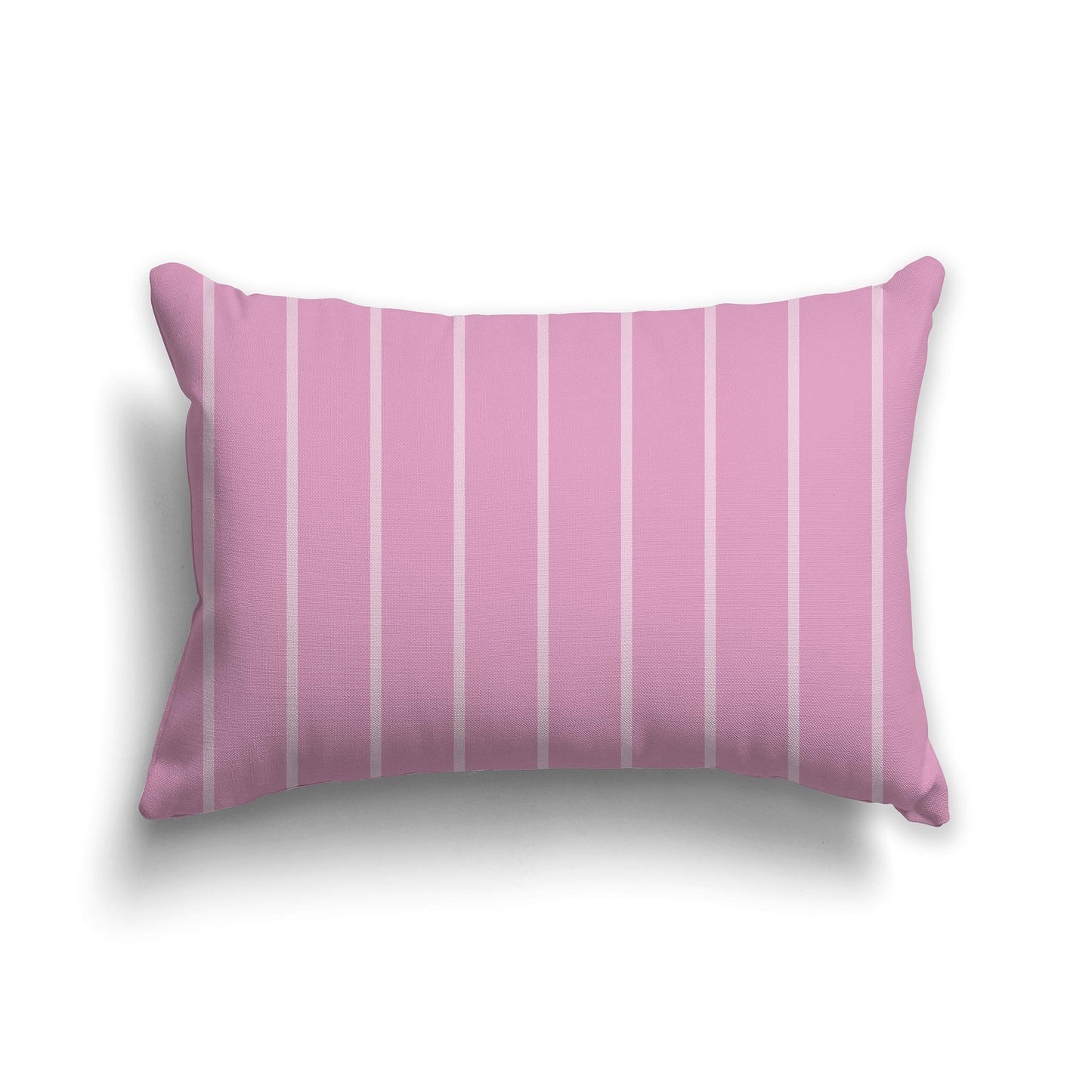 Lumbar Throw Pillow with Two-tone Pink Stripe Pattern