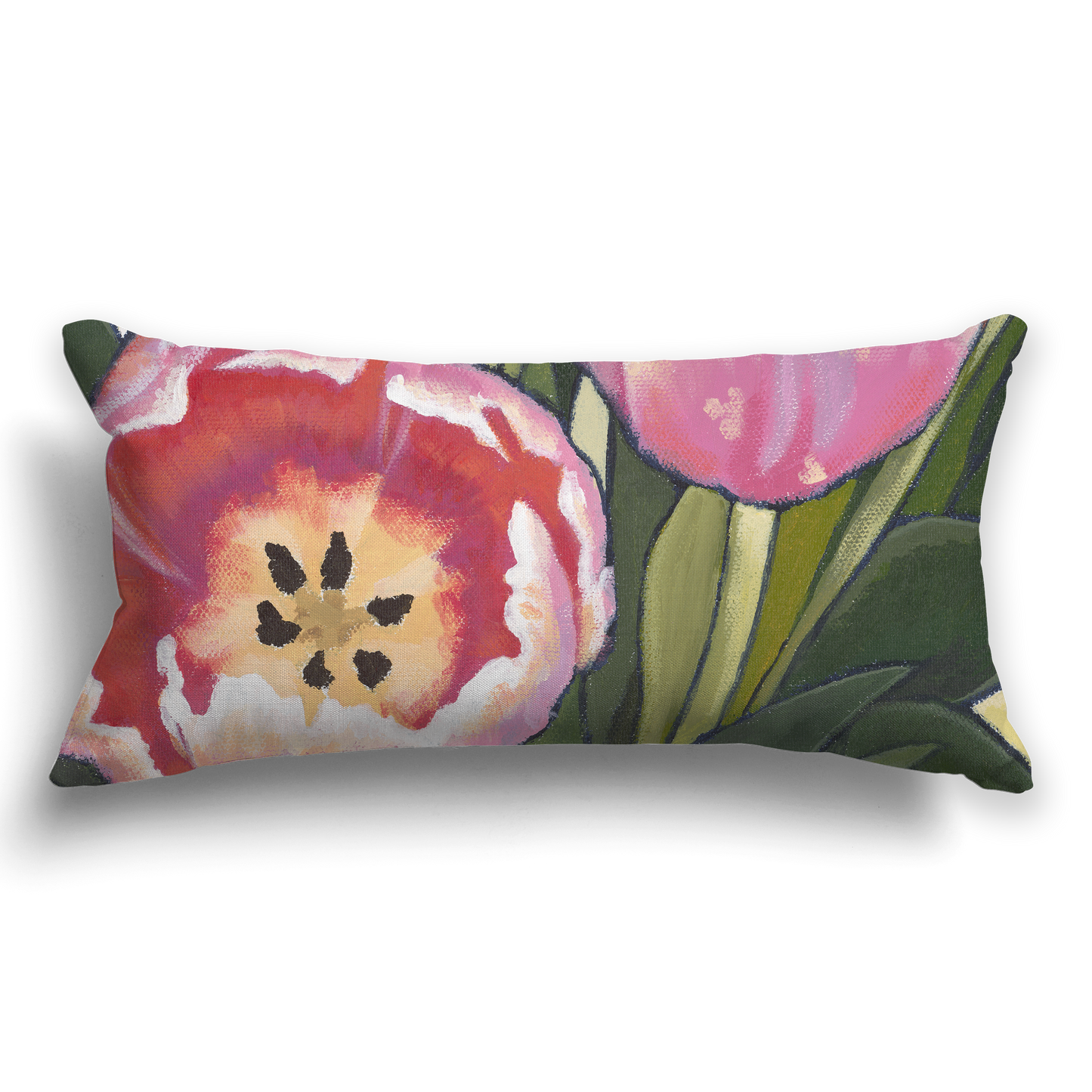 Pink Tulips Fine Art Cushion Cover, CACU-1080, 61 x 30 cm, 24 x 12 inches