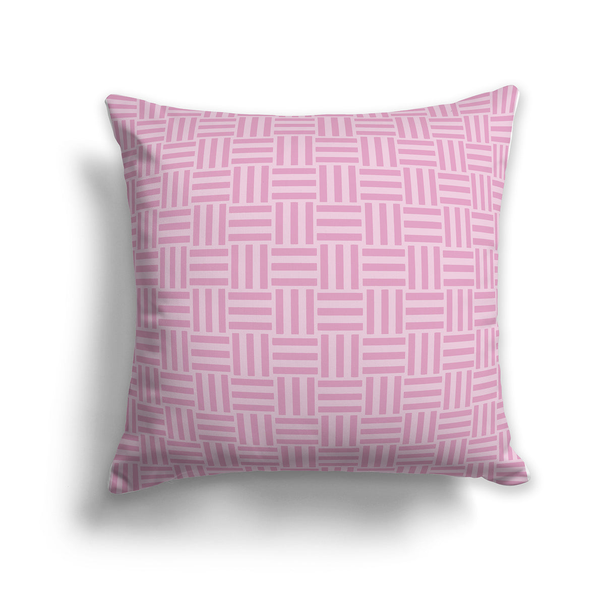 Throw Pillow with Two-tone Pink Basket Weave Pattern on Both Sides | Faux Suede | 26 x 26 inches