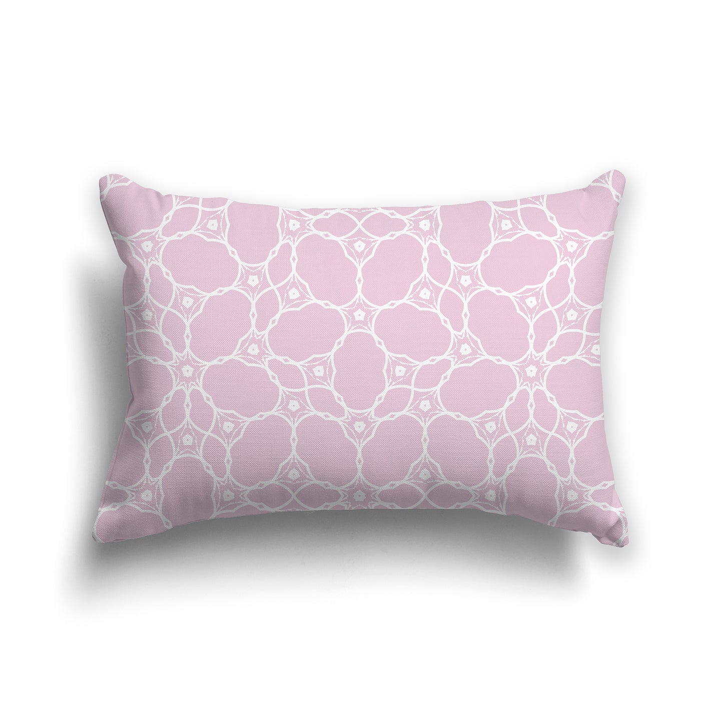 20x14 inch Lumbar Throw Pillow with Pale Pink and White Web Lace Pattern