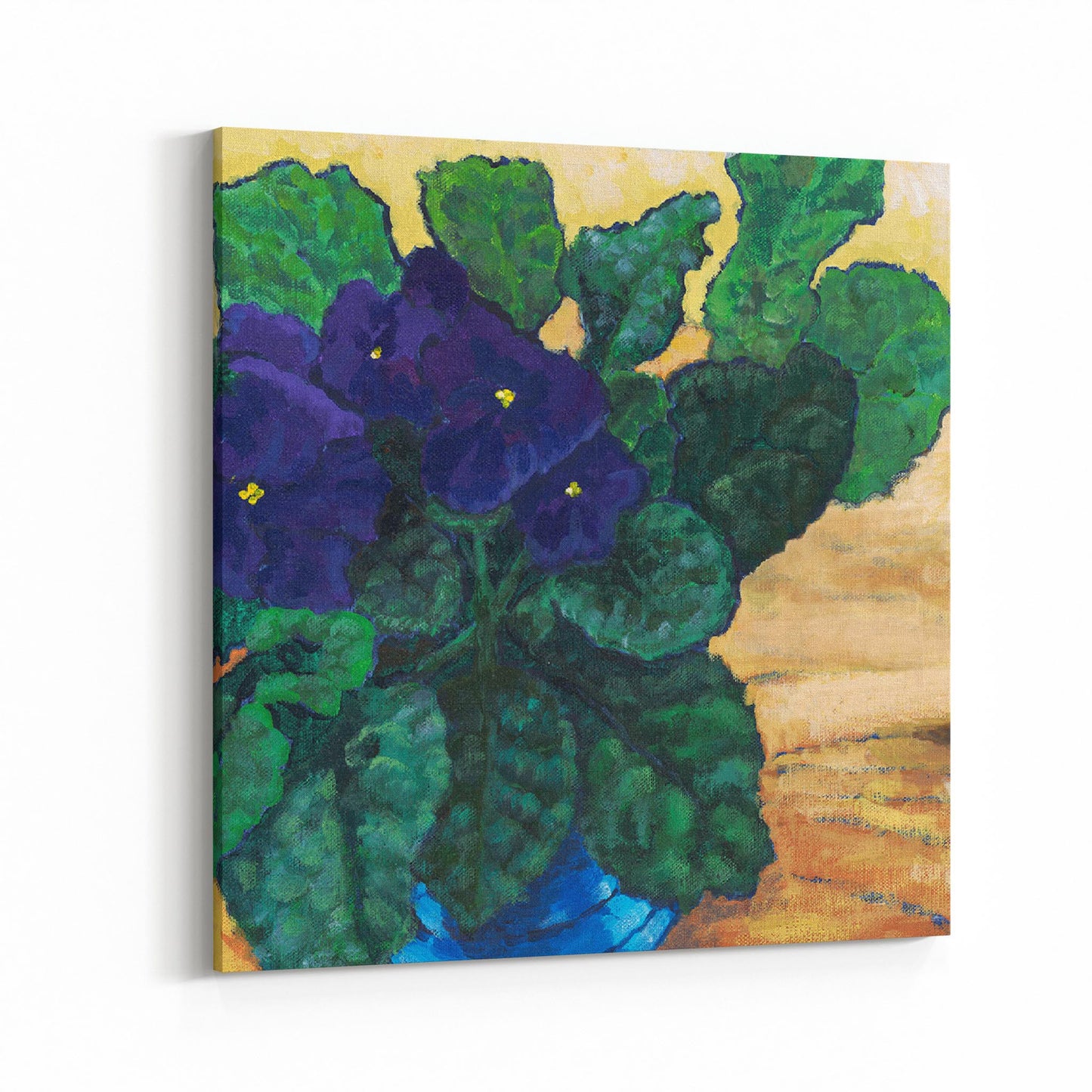 Slim Canvas Fine Art Print - African Violets 1 - 6x6 inches