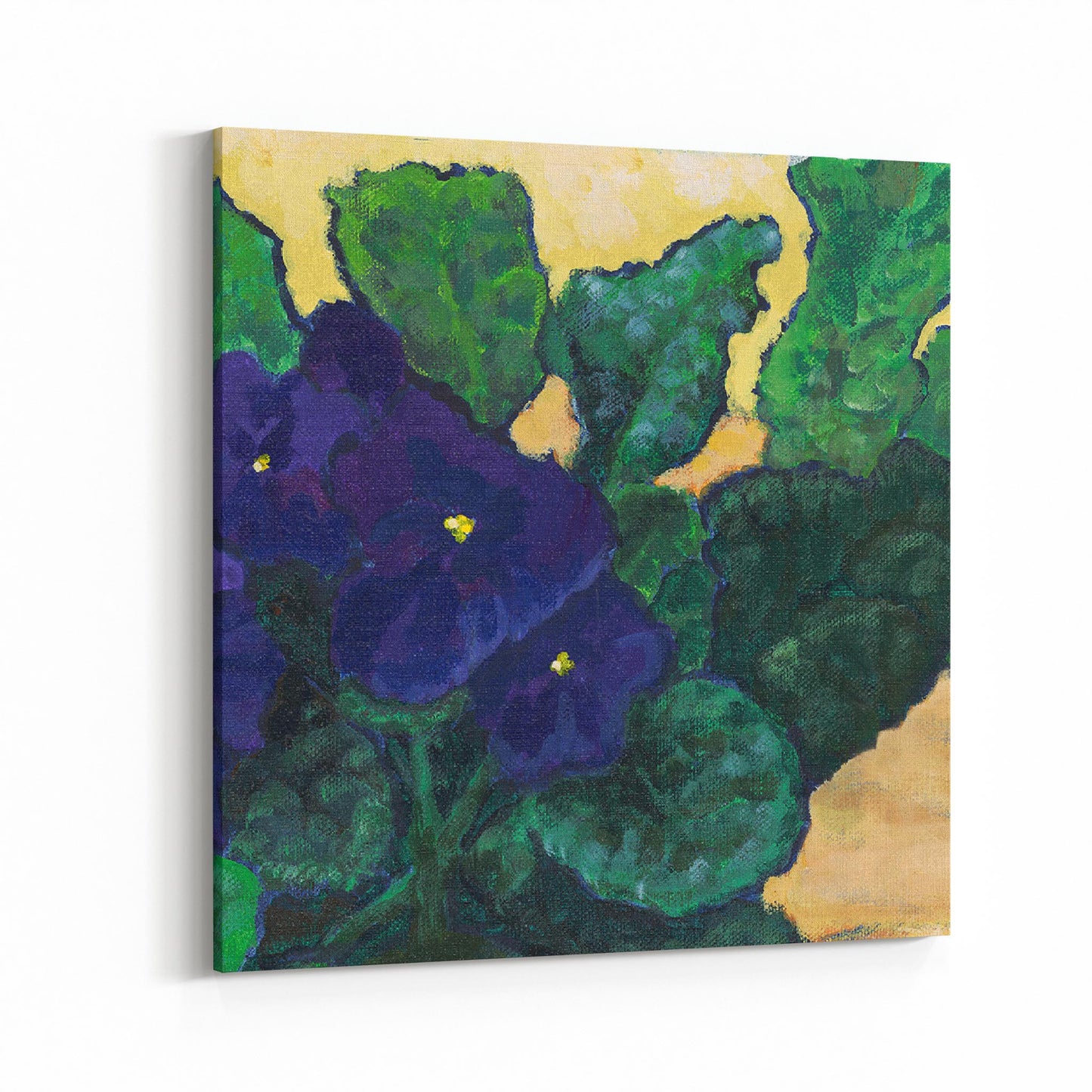 Slim Canvas Fine Art Print - African Violets 2 - 6x6 inches