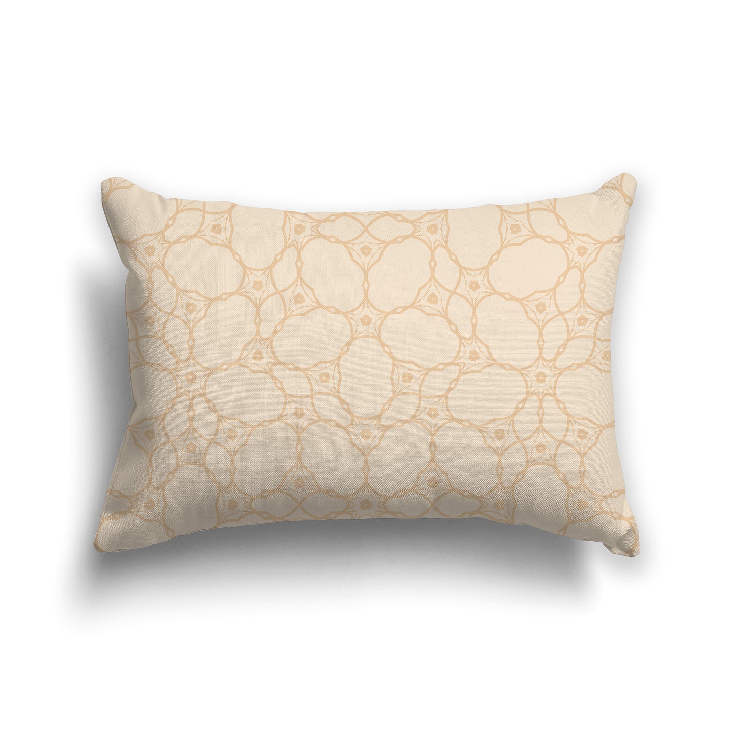 20x14 inch Lumbar Throw Pillow with Tow-tone Tan Web Lace Pattern