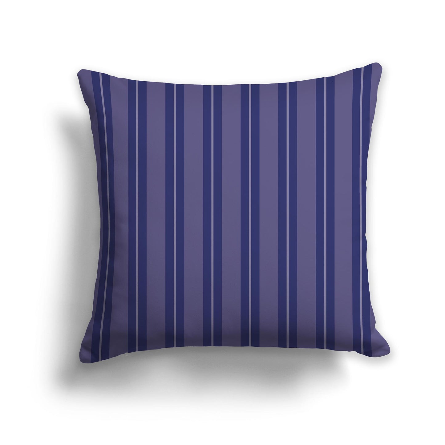 Square Throw Pillow with Purple and White Multistripe Pattern
