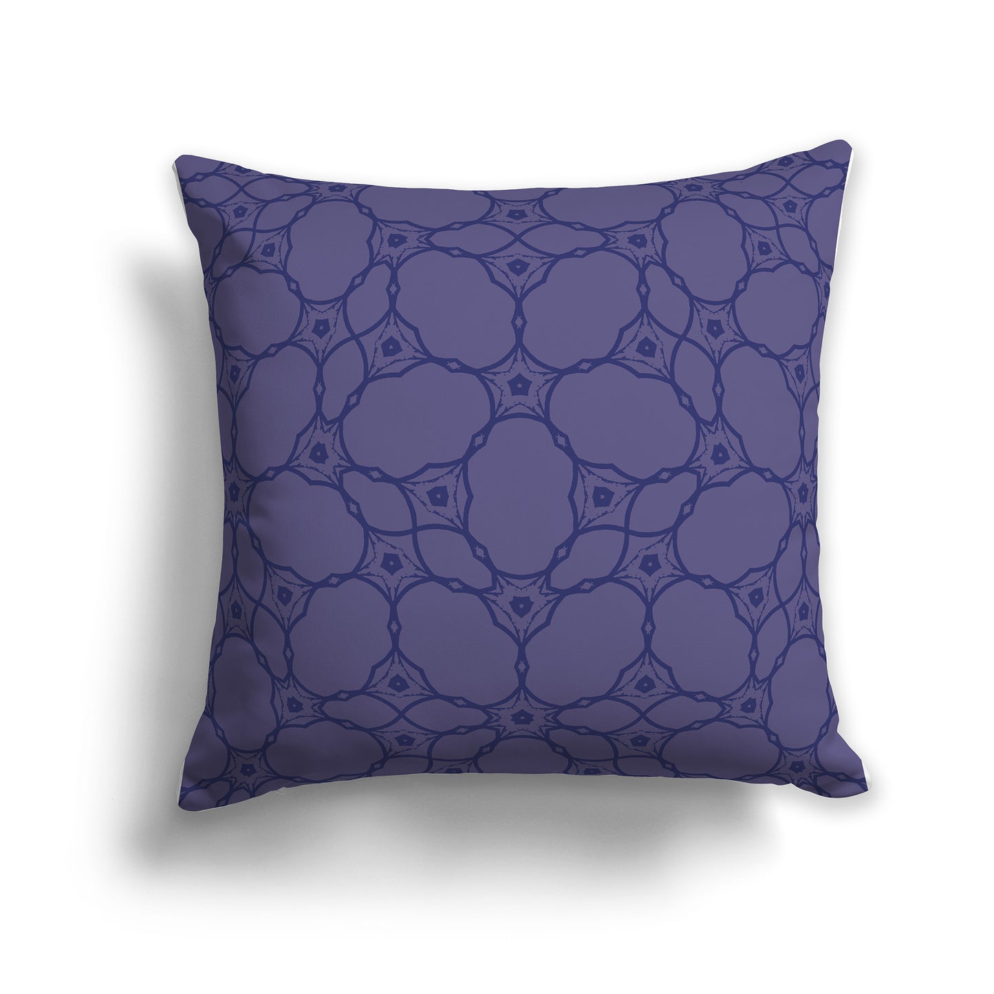 16 inch Throw Pillow with Two-tone Purple Web Lace Pattern