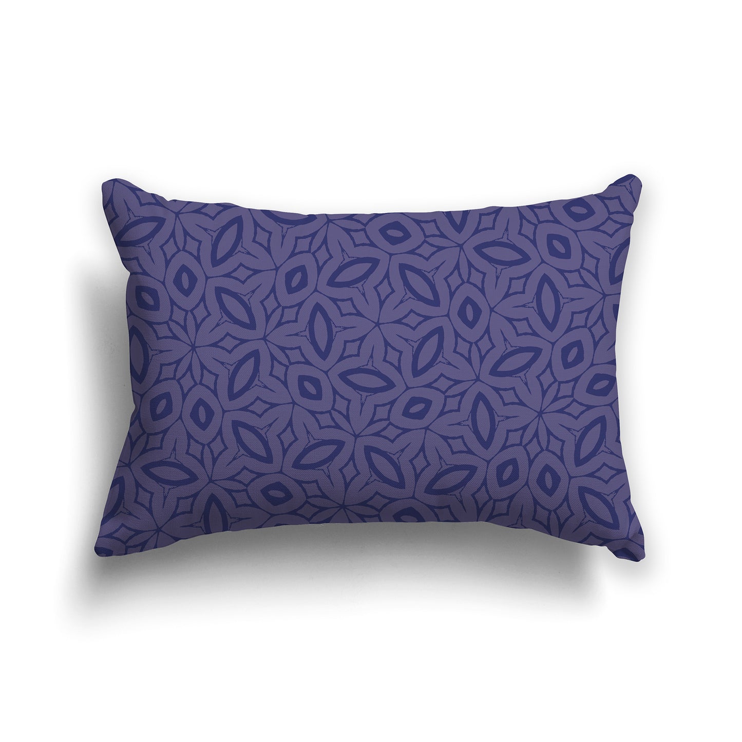 20x14 inch Lumbar Throw Pillow with Two-tone Purple Geometric Repeat Pattern