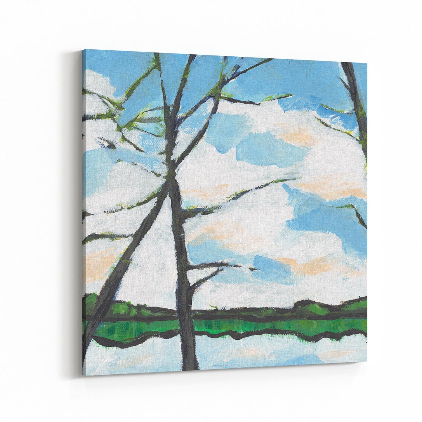 Slim Canvas Fine Art Print - Lakeshore 3 - 6x6 inches