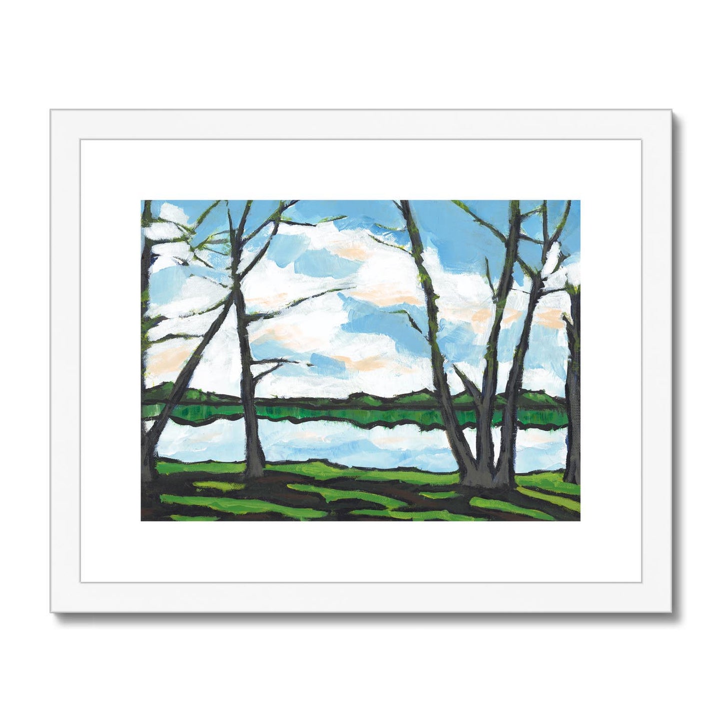 Framed Fine Art Print, White Mat - 10x8 14x11 20x16 28x20 inches | Lakeshore, FPH-1101-1109