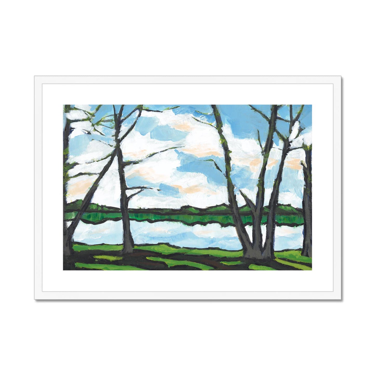 Framed Fine Art Print, White Mat - 10x8 14x11 20x16 28x20 inches | Lakeshore, FPH-1101-1109