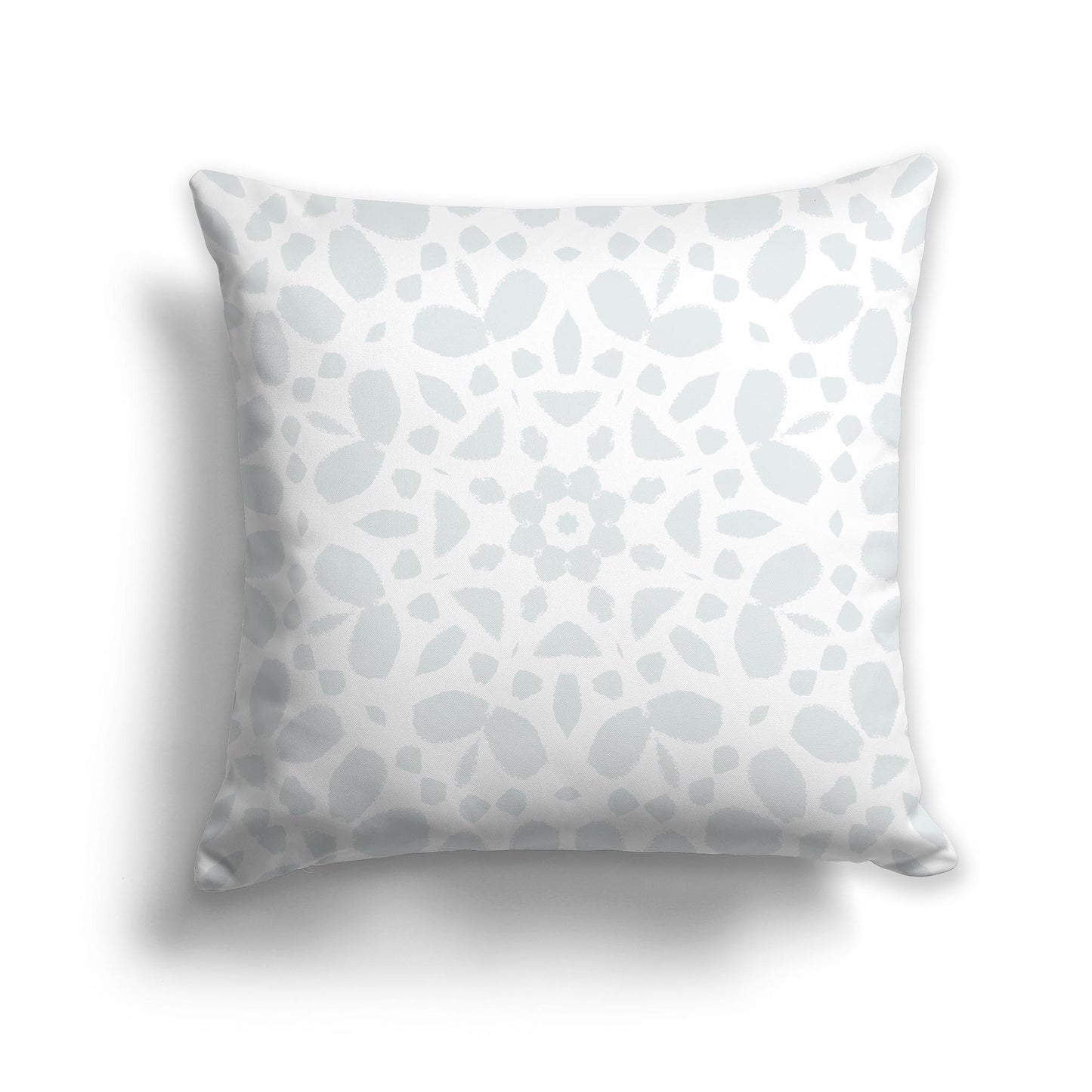 Square Throw Pillow with Grey and White Large Circular Pattern